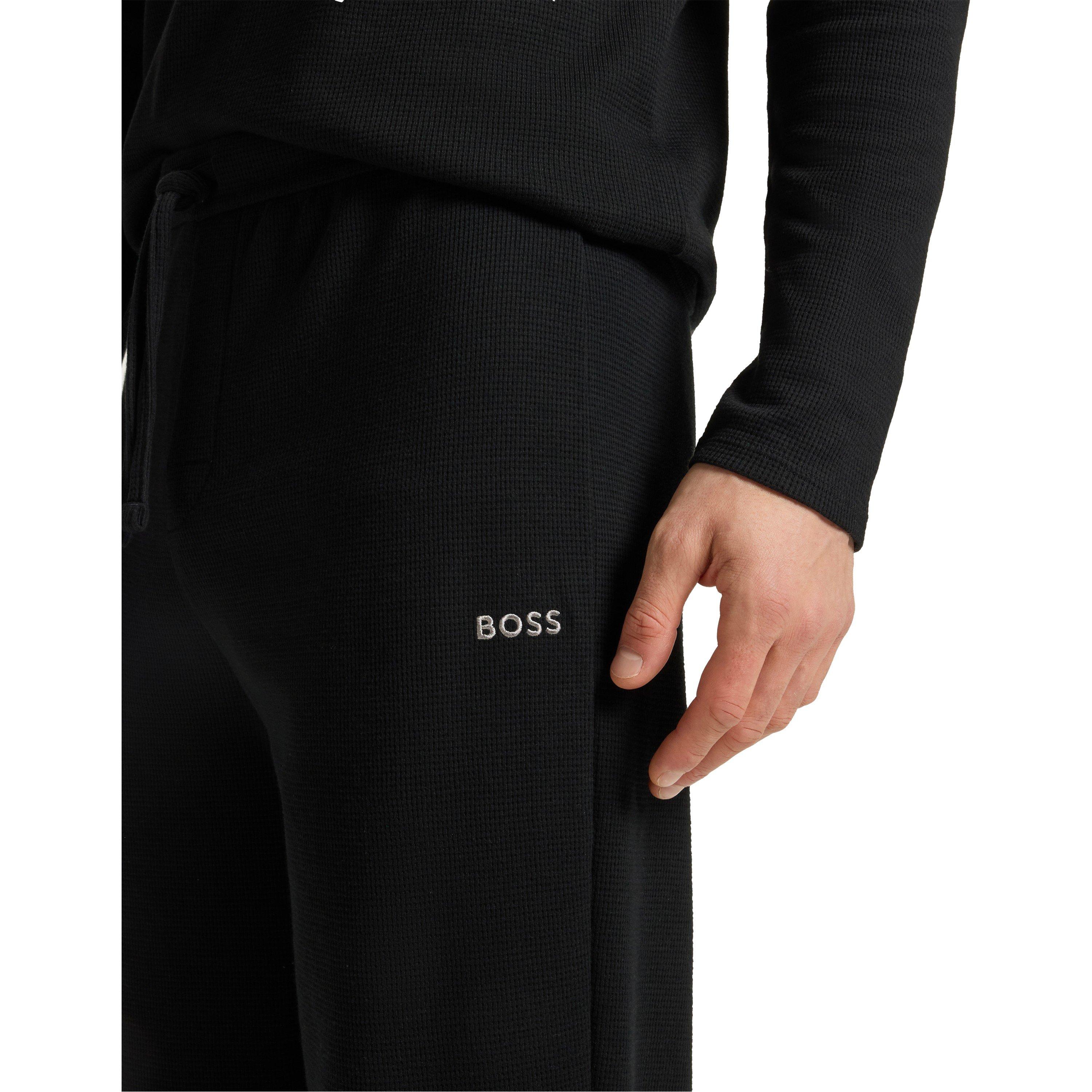 Black 001 - Boss - Waffle Pants 10269584 01 Joggers Mens - 4