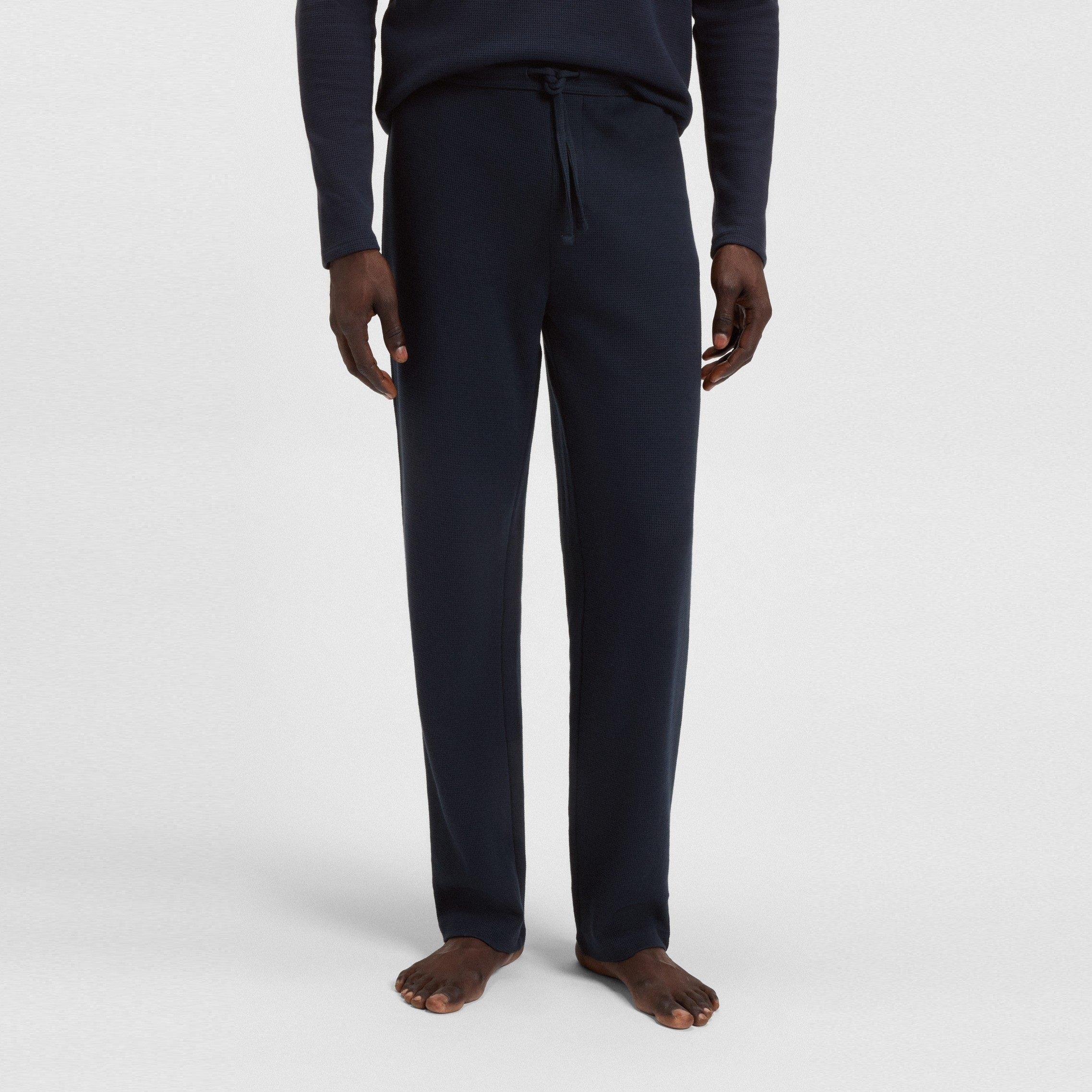 Pantalón De Pijama BOSS - Tejido Waffle, Talla M, Cintura Ajustable Con Cordón, Estilo Casual De Lujo
