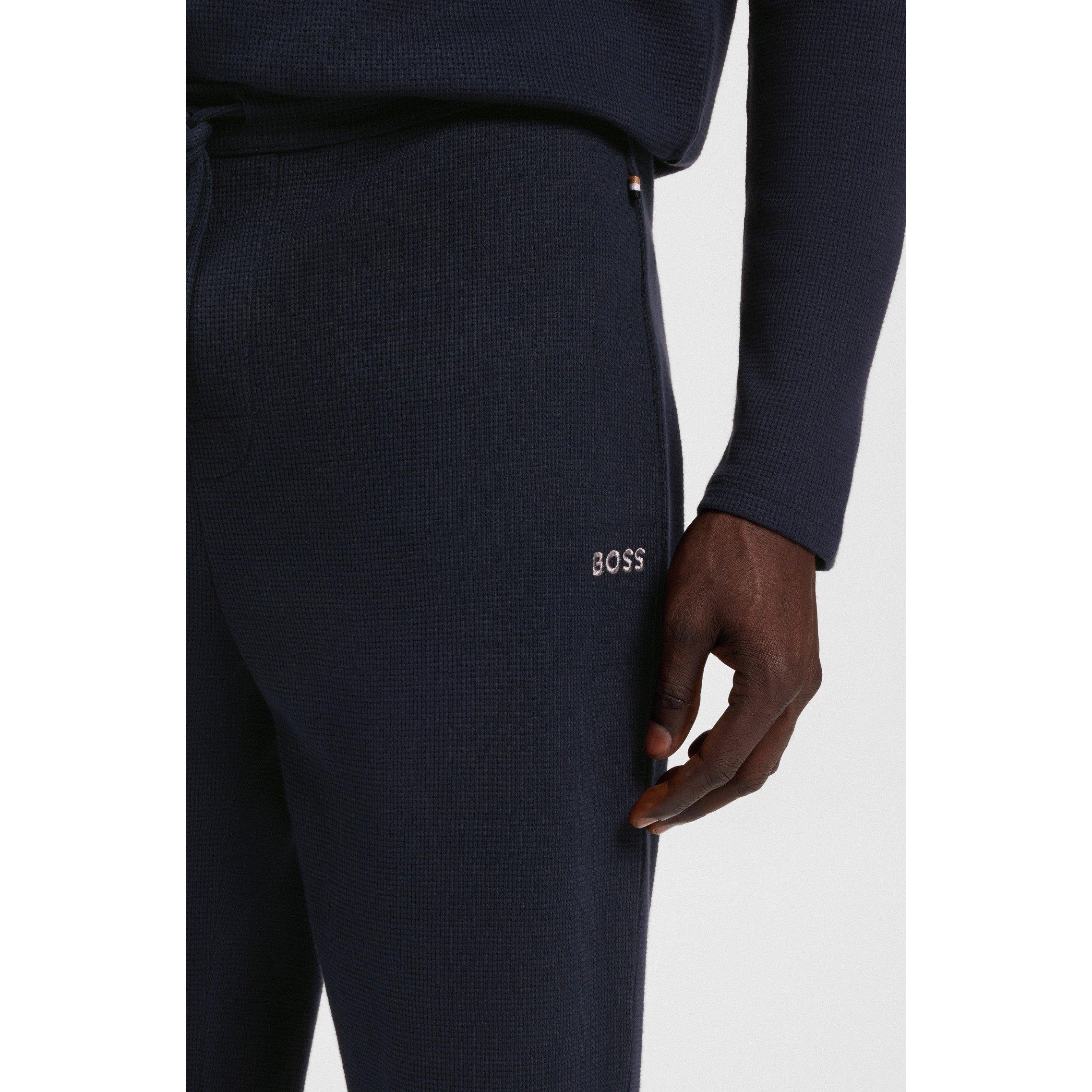 Dark Blue 403 - Boss - Men's Waffle Open Hem Fleece Joggers - 4