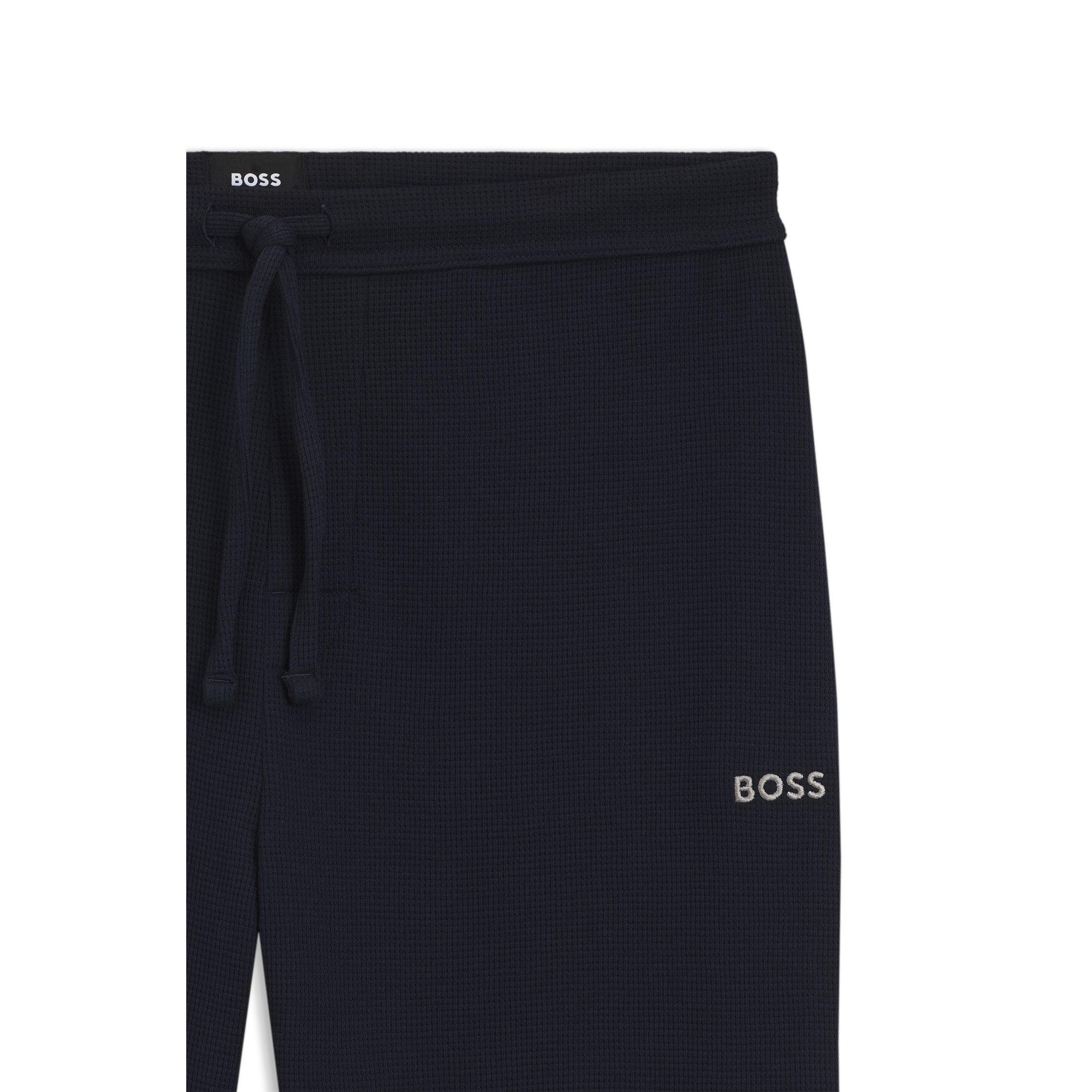 Dark Blue 403 - Boss - Men's Waffle Open Hem Fleece Joggers - 5