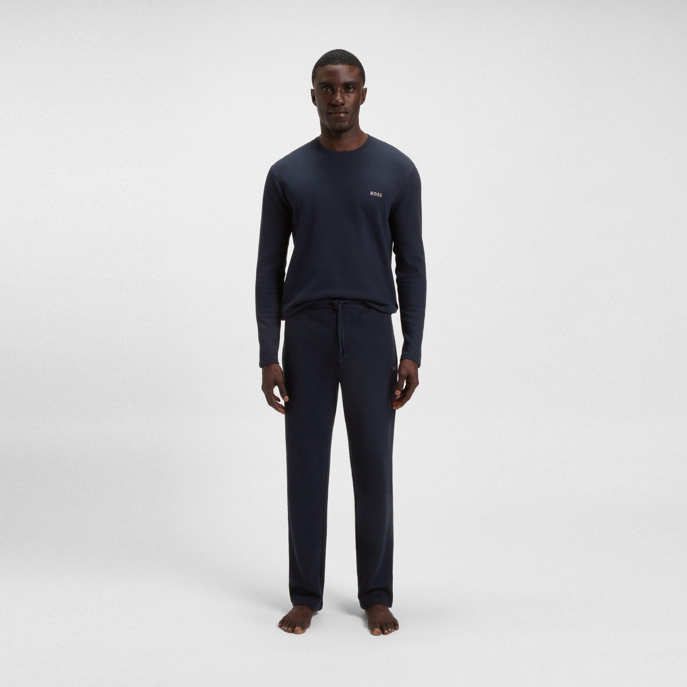 Dark Blue 403 - Boss - Men's Waffle Open Hem Fleece Joggers - 6