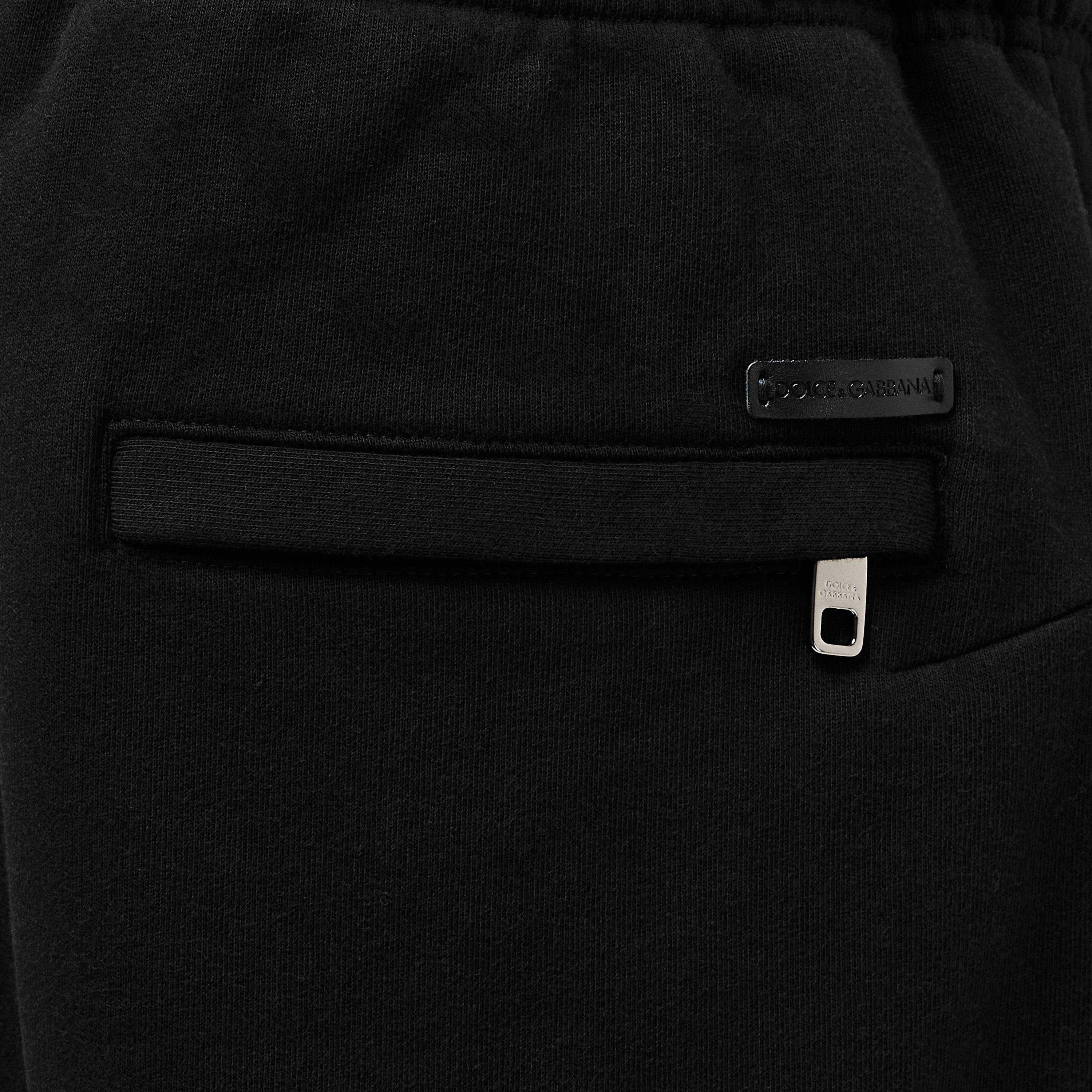 Nero - Dolce and Gabbana - Men's Open Hem Fleece Relaxed Fit Joggers - 5