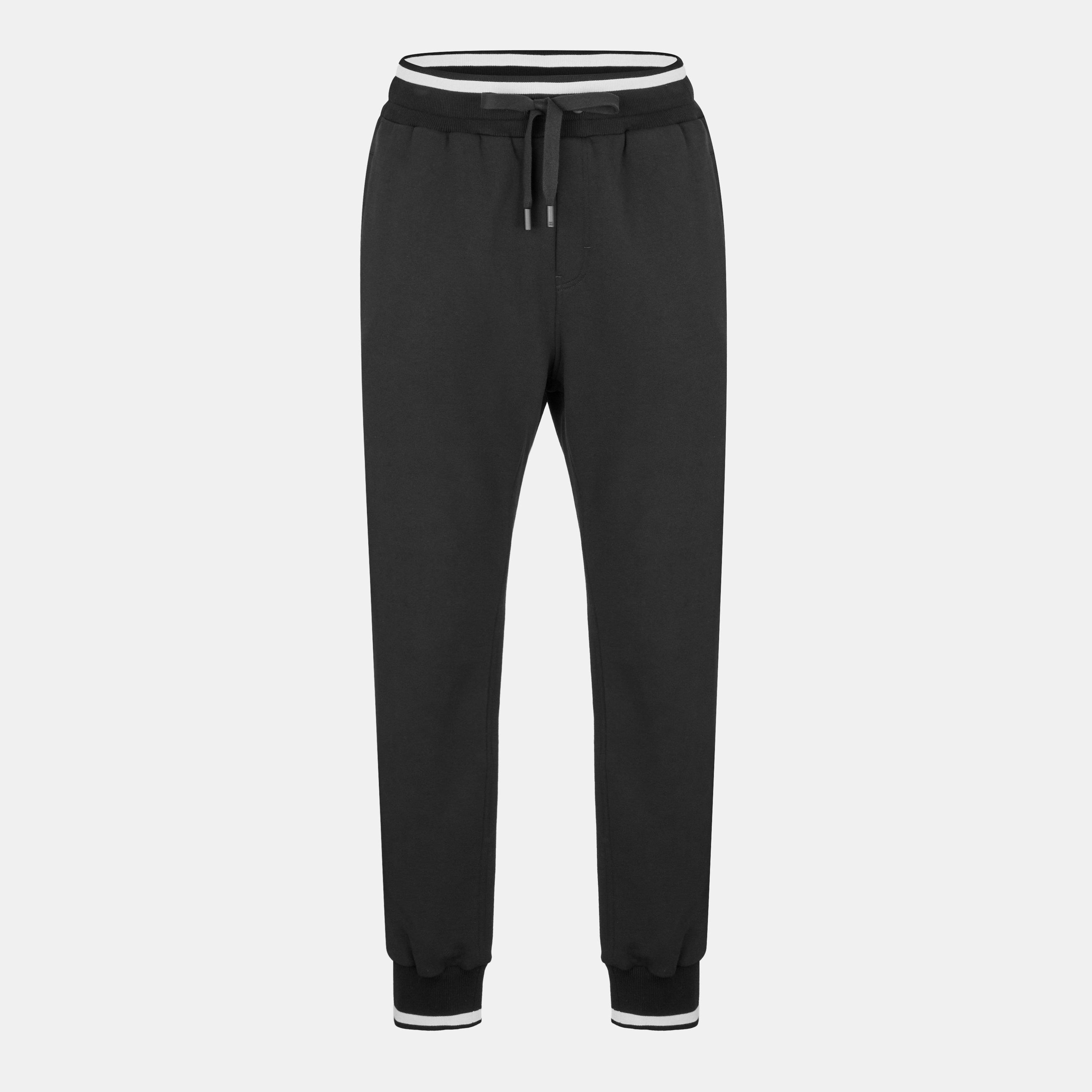 N0000 Nero - Dolce and Gabbana - Men's Open Hem Fleece Joggers - 1