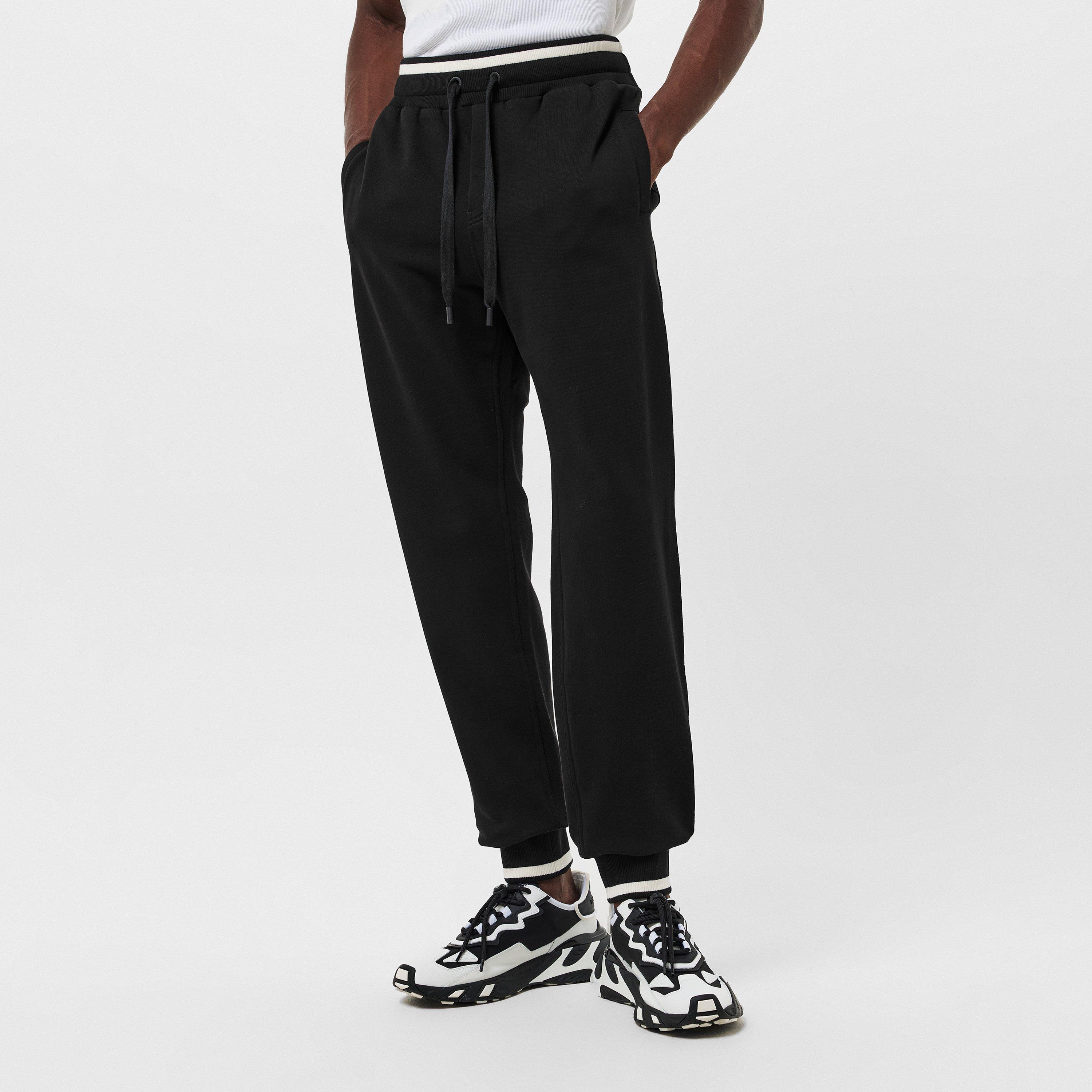 N0000 Nero - Dolce and Gabbana - Men's Open Hem Fleece Joggers - 3