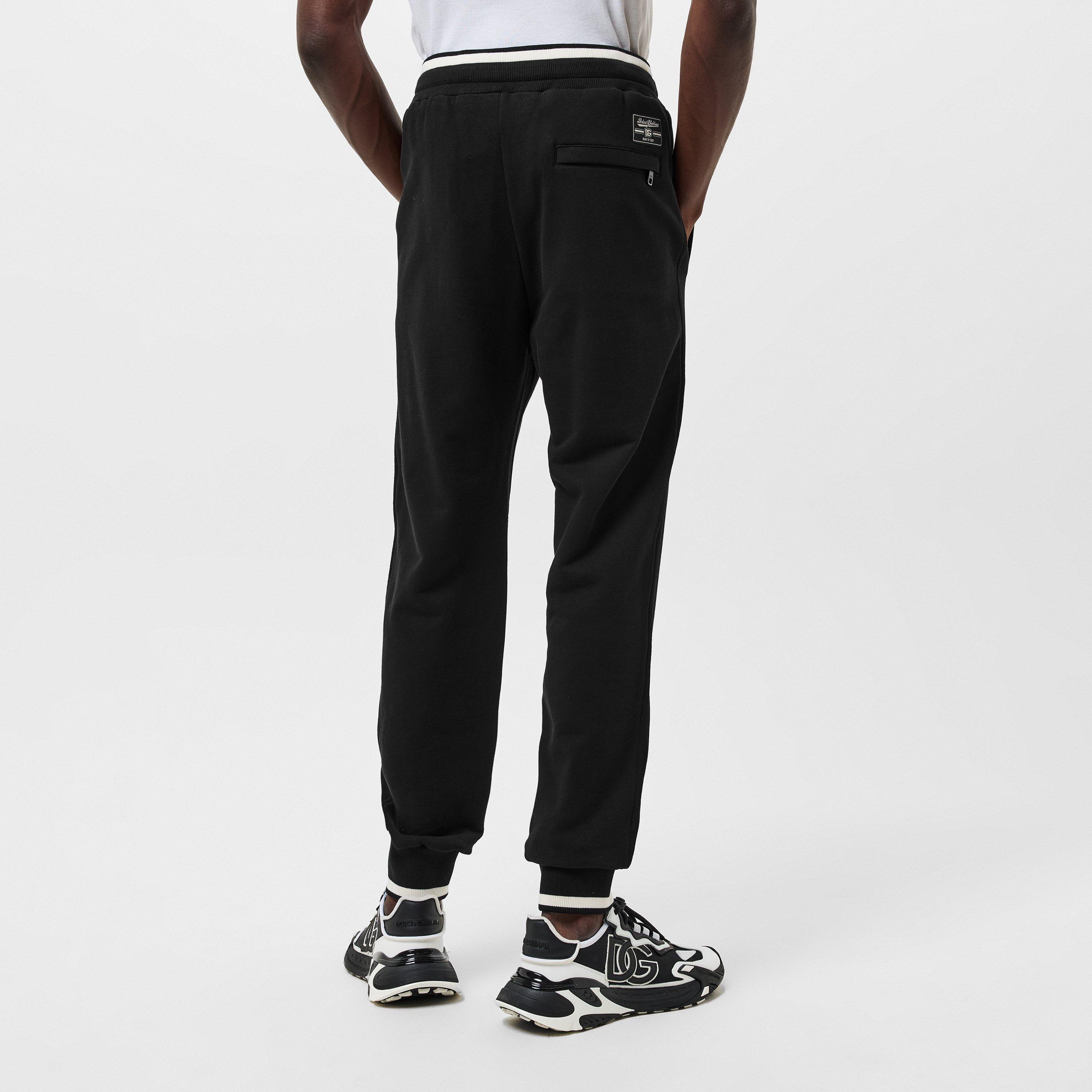 N0000 Nero - Dolce and Gabbana - Men's Open Hem Fleece Joggers - 4