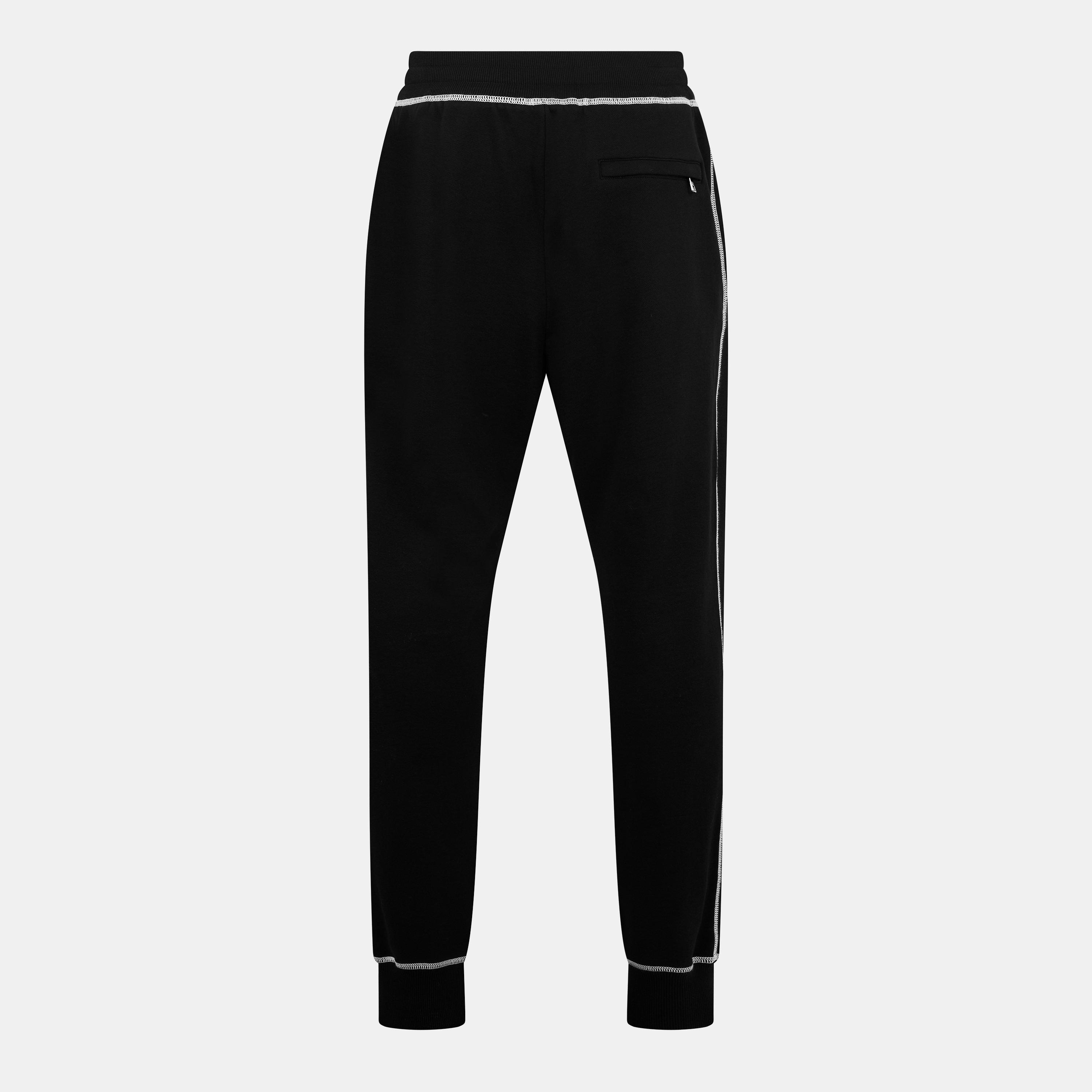 N0000 Nero - Dolce and Gabbana - Men's Open Hem Fleece Relaxed Fit Joggers - 2