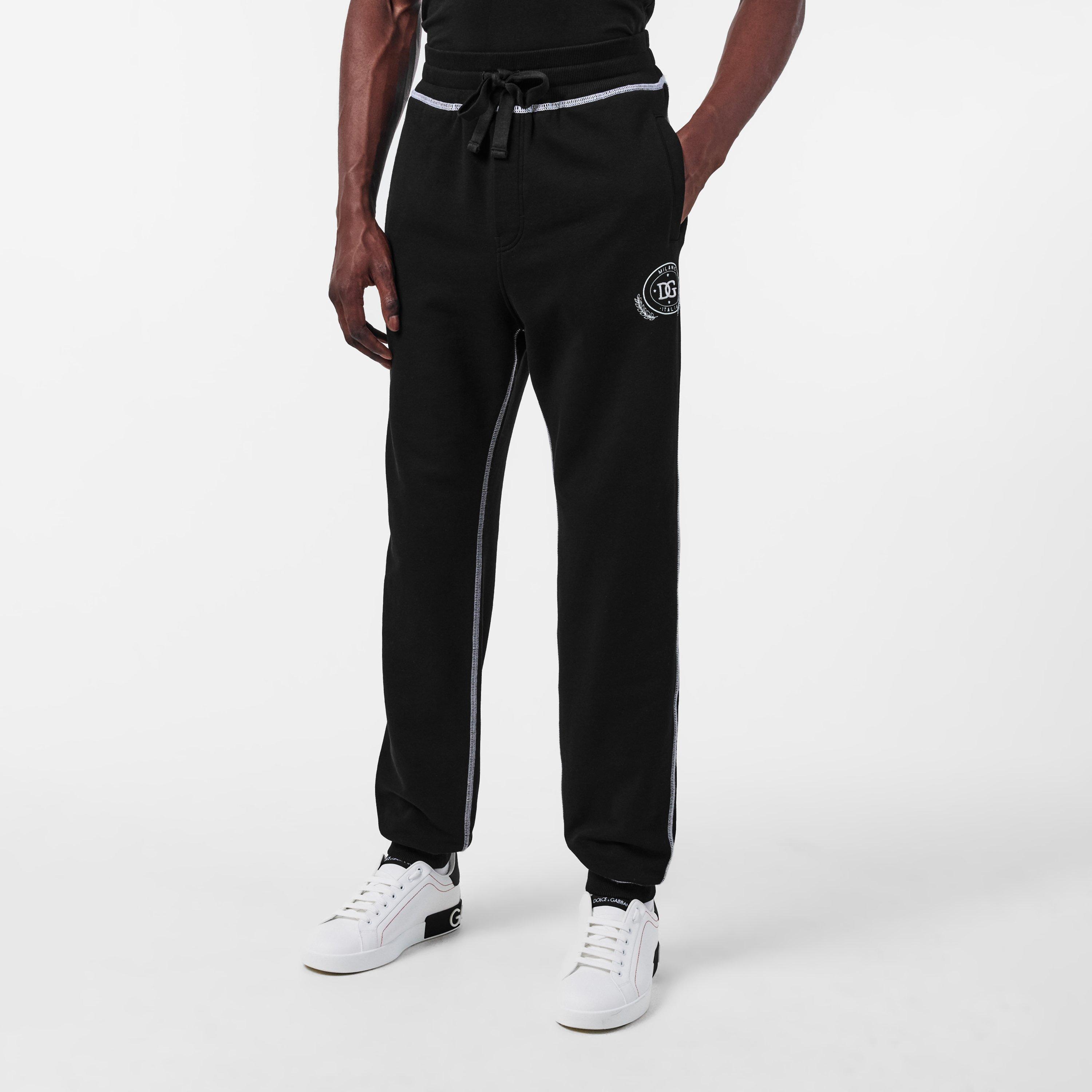 N0000 Nero - Dolce and Gabbana - Men's Open Hem Fleece Relaxed Fit Joggers - 3