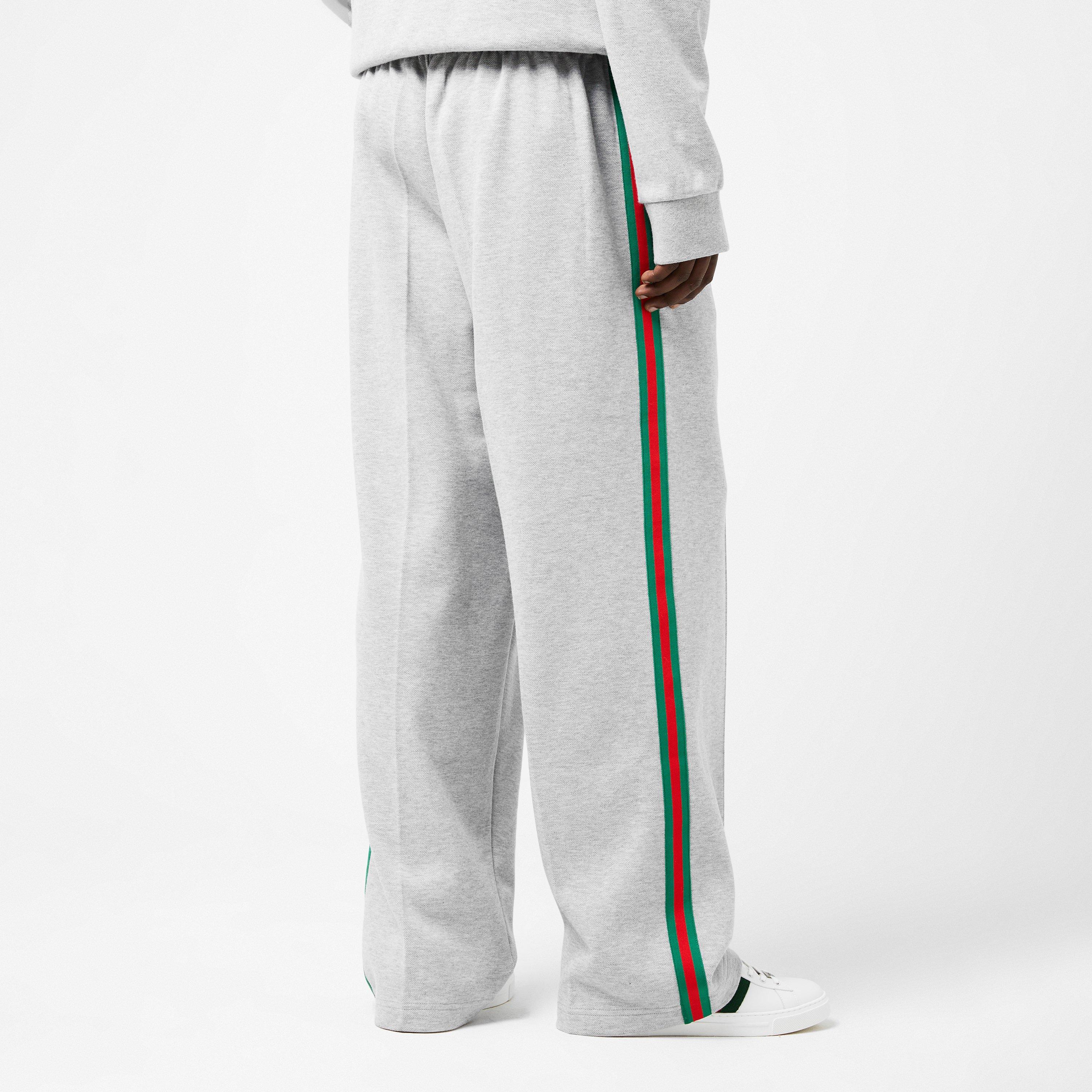 Grey Melange - Gucci - Men's Open Hem Fleece Joggers - 4