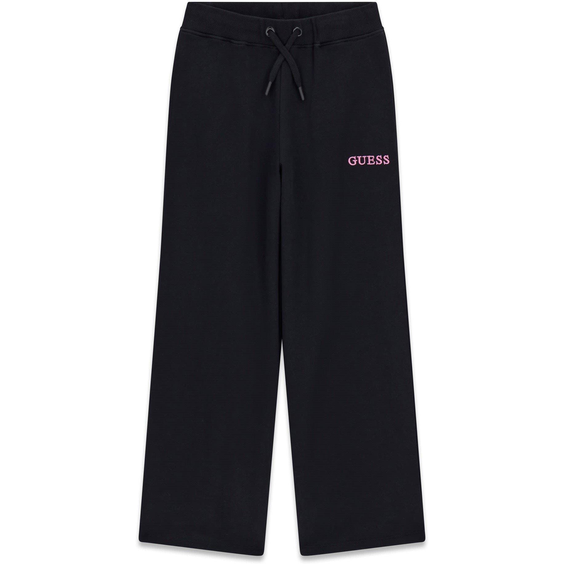 Guess Girls Kids' Open Hem Fleece Jogging Bottoms - Jet Black Jblk - 14 Yrs