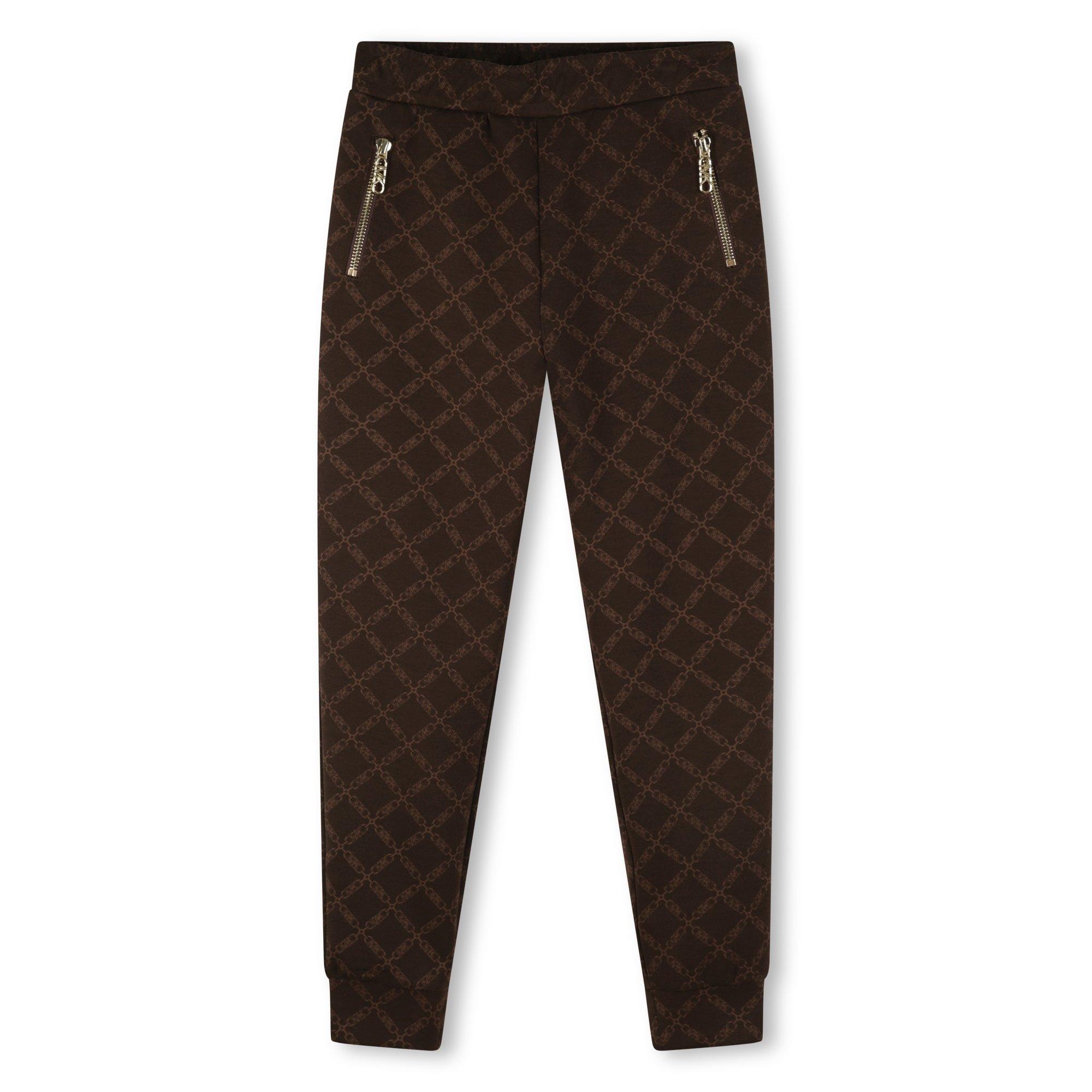 Brown - Michael Kors - Kids' MK Zipped Pocket Closed Hem Jersey Joggers - 1