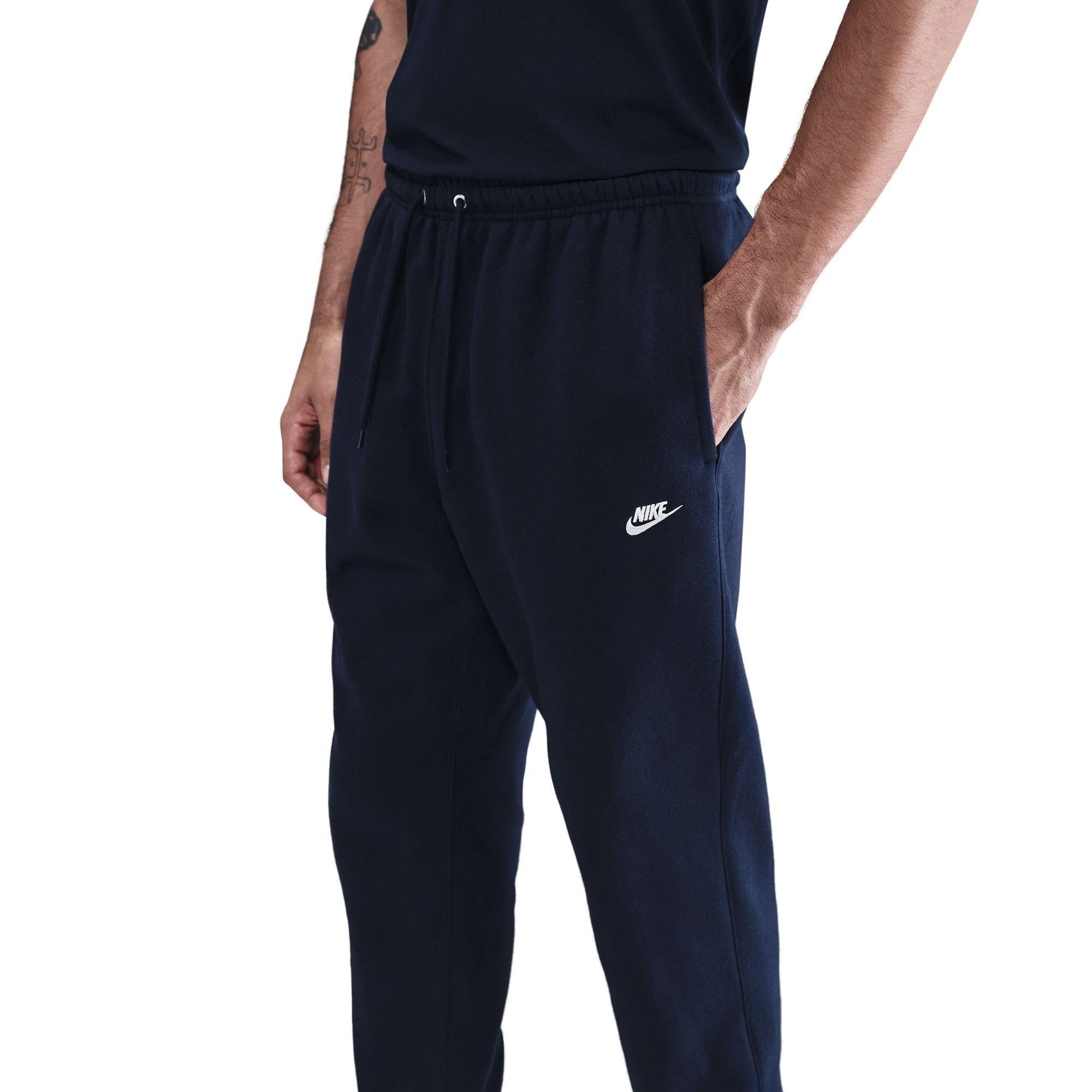 Obsidian/White - Nike - Men's Club Cuff Pant Closed Hem Jersey Jogging Bottoms - 1