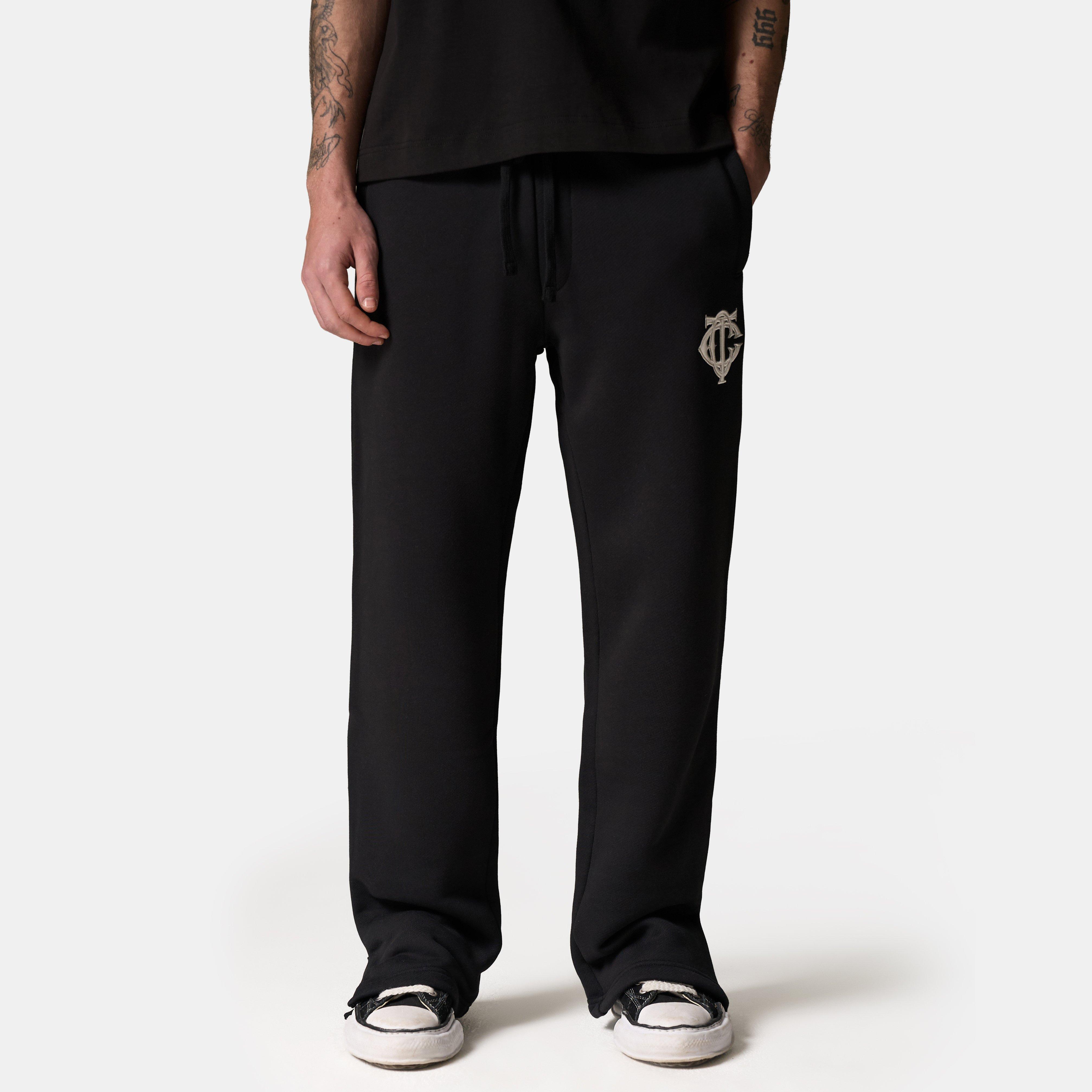 Black - The Couture Club - Mens Heavyweight Monogram Straight Leg Joggers - 3