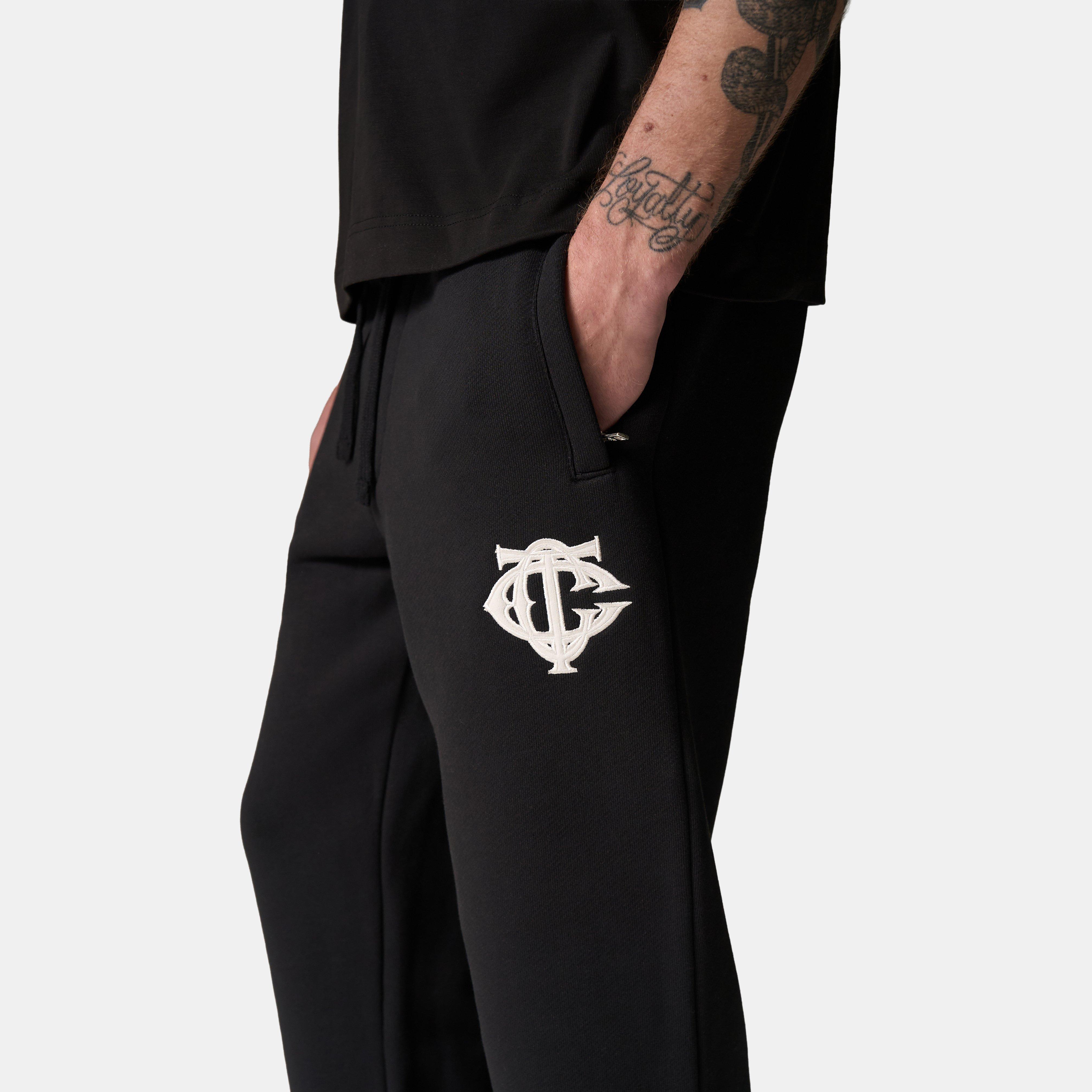 Black - The Couture Club - Mens Heavyweight Monogram Straight Leg Joggers - 5