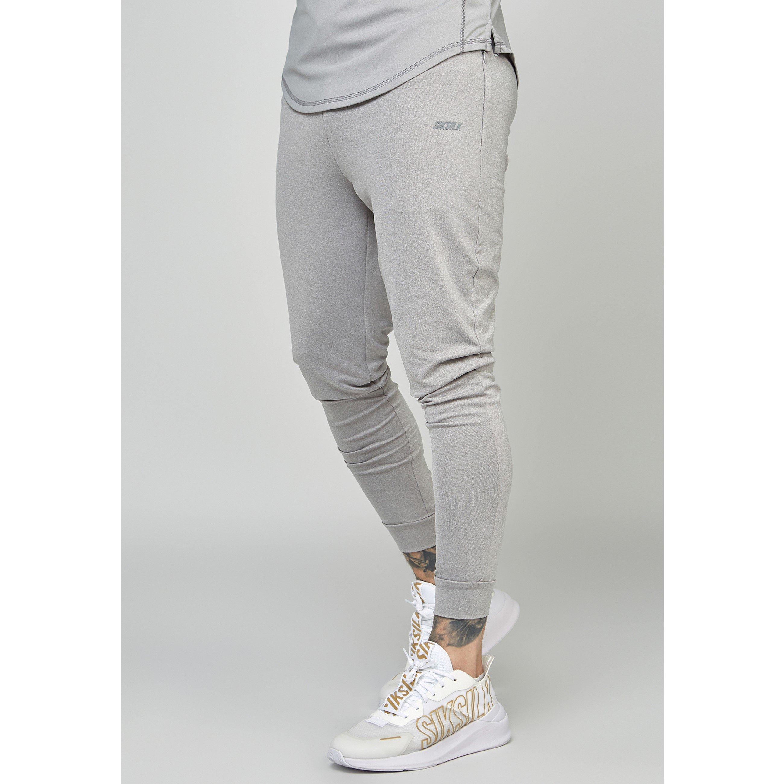 Grigio - SikSilk - Men's Closed Hem Jersey Joggers - 1