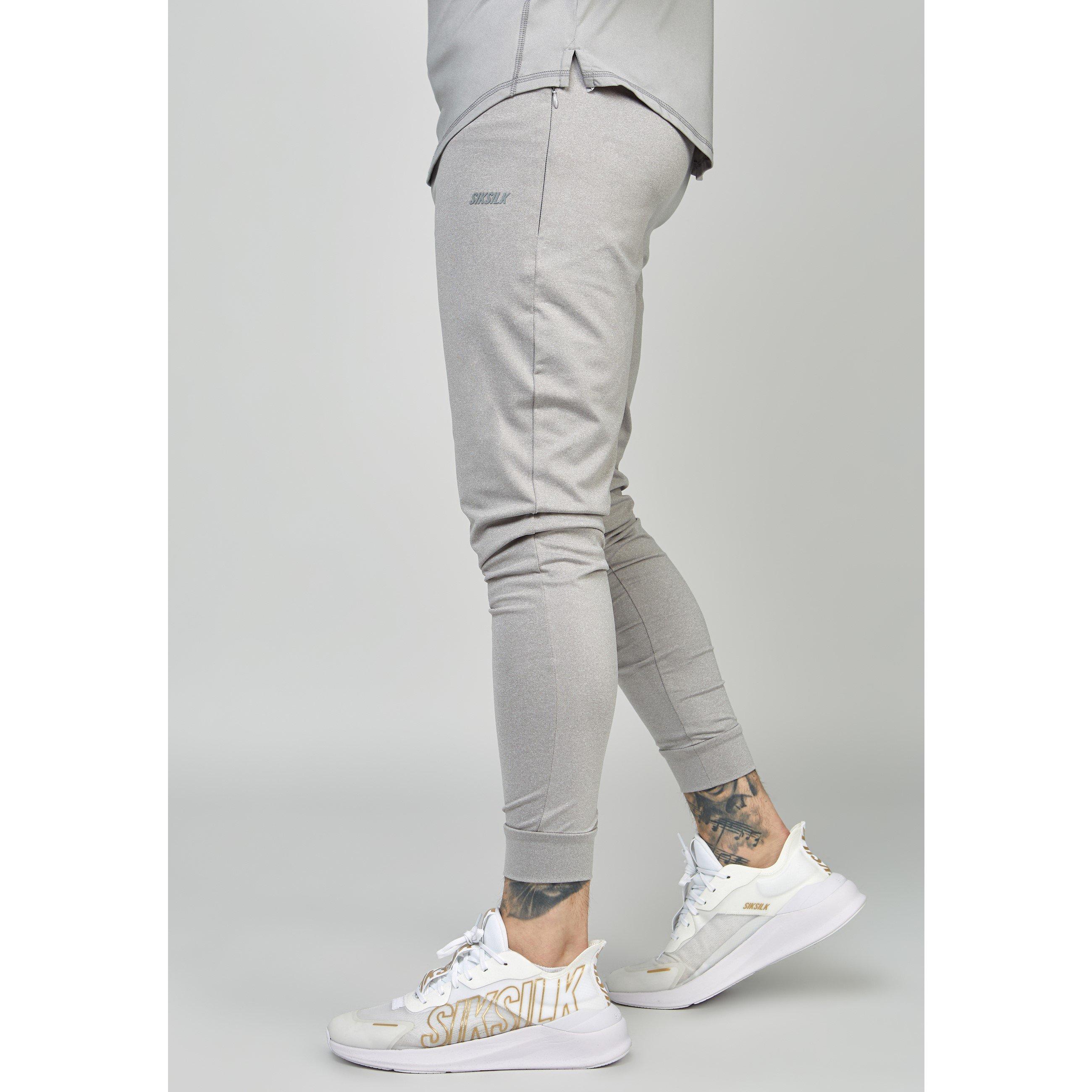 Grigio - SikSilk - Men's Closed Hem Jersey Joggers - 2