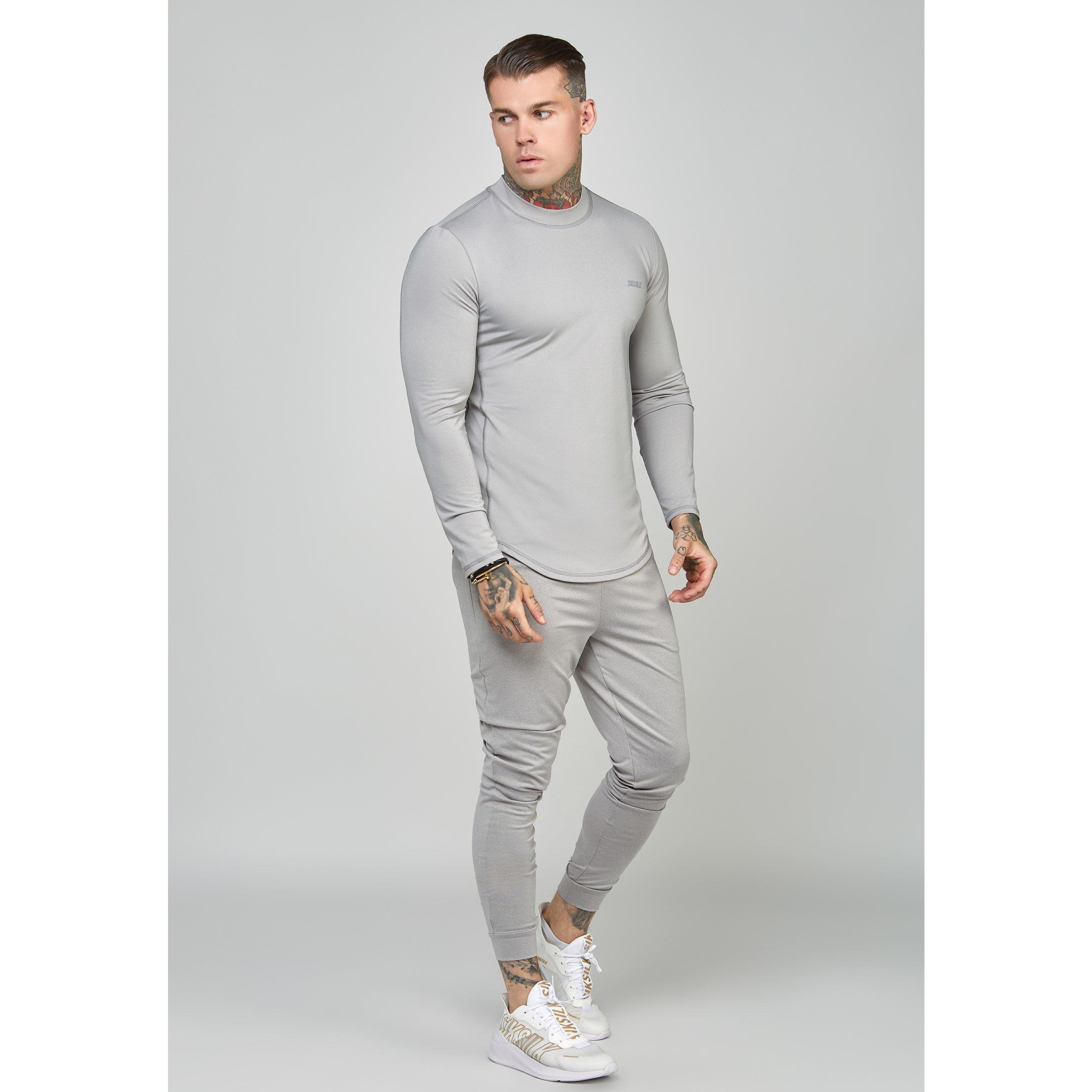 Grigio - SikSilk - Men's Closed Hem Jersey Joggers - 3