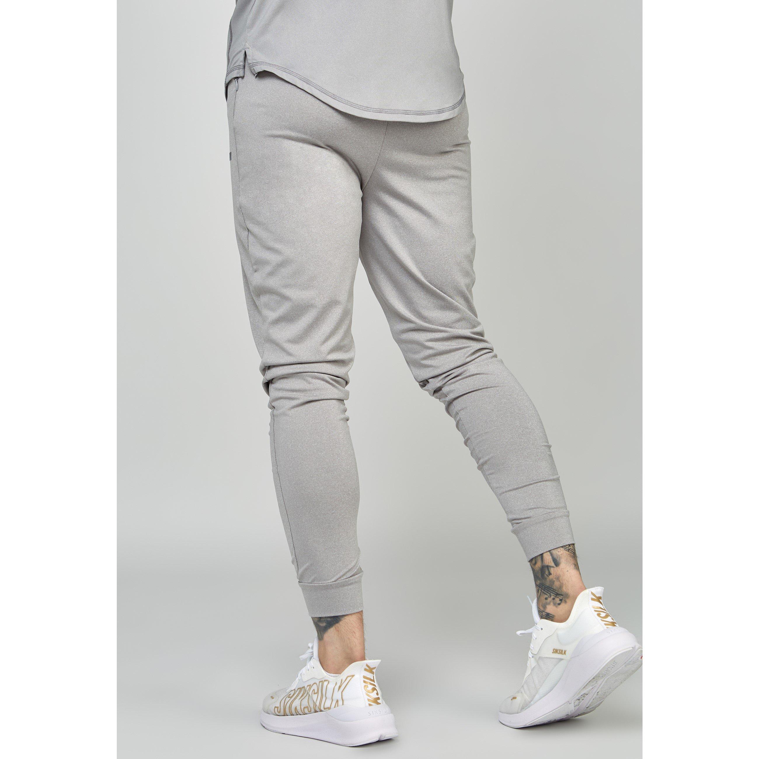 Grigio - SikSilk - Men's Closed Hem Jersey Joggers - 4