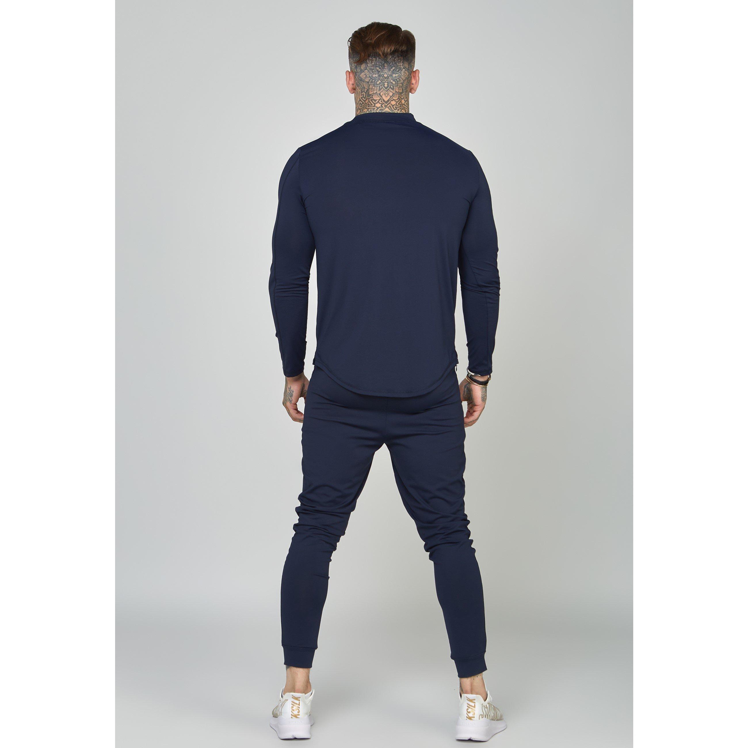 Navy - SikSilk - Men's Closed Hem Jersey Joggers - 5
