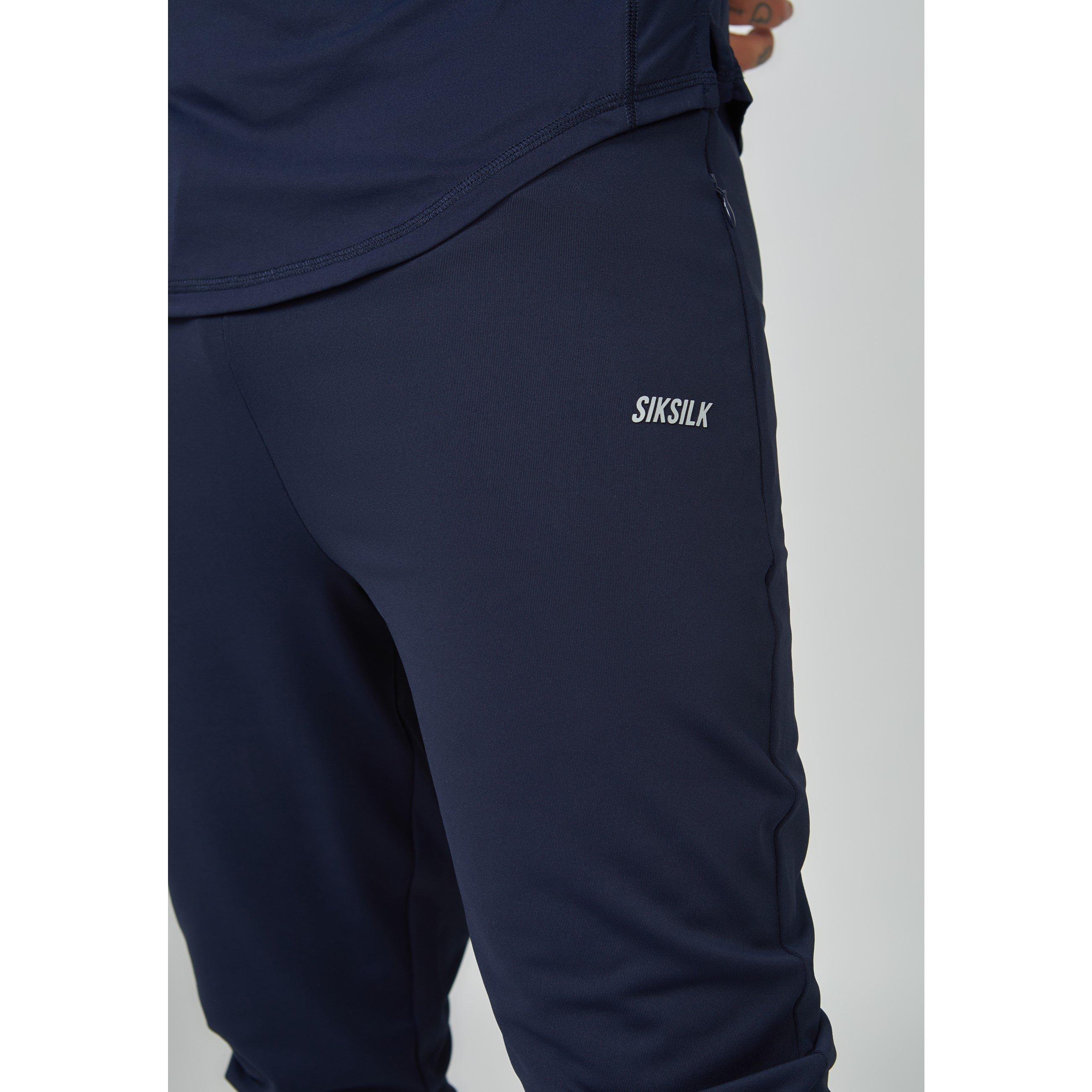 Navy - SikSilk - Men's Closed Hem Jersey Joggers - 6