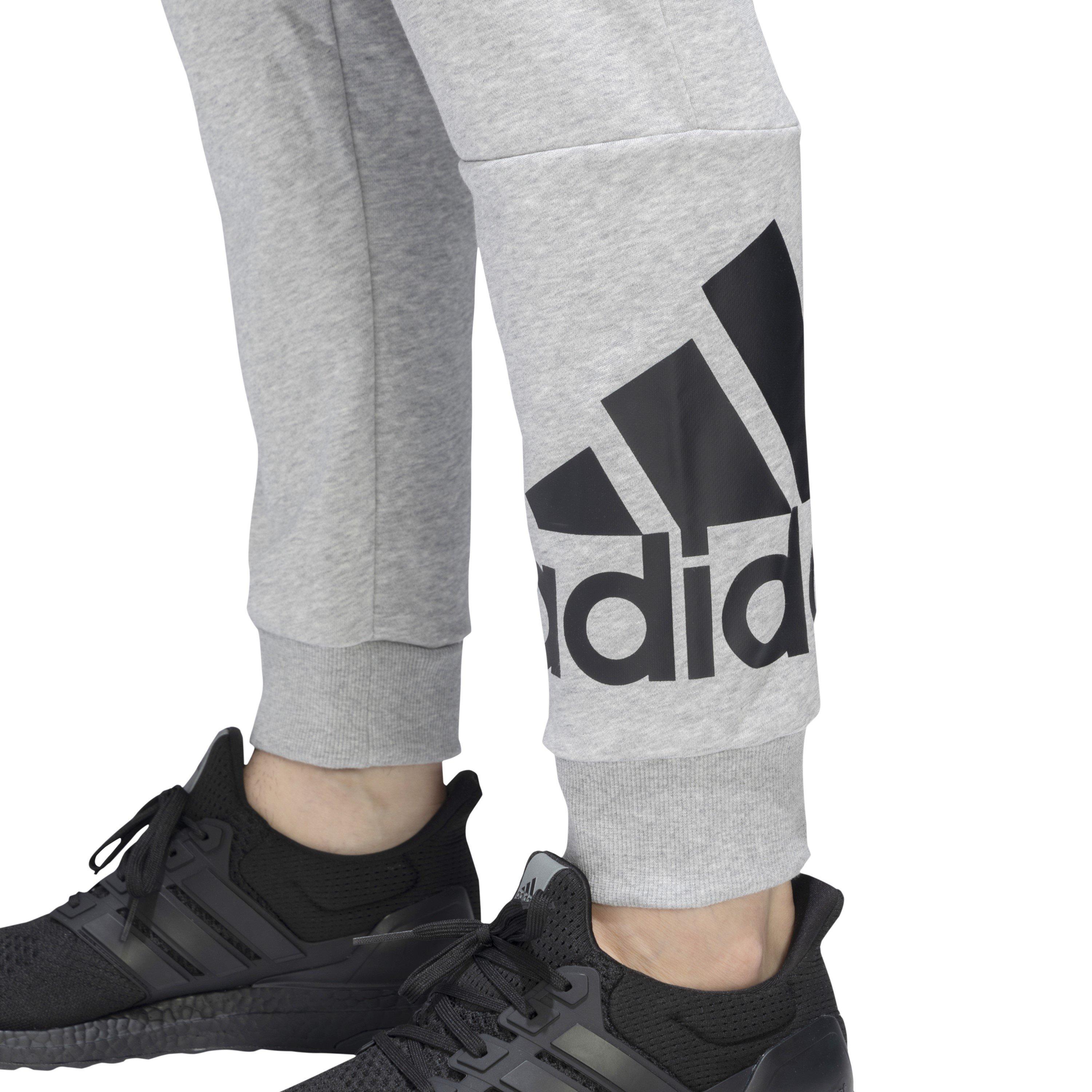 Grey Hthr/Black - adidas - Closed Hem Jersey Joggers - 5