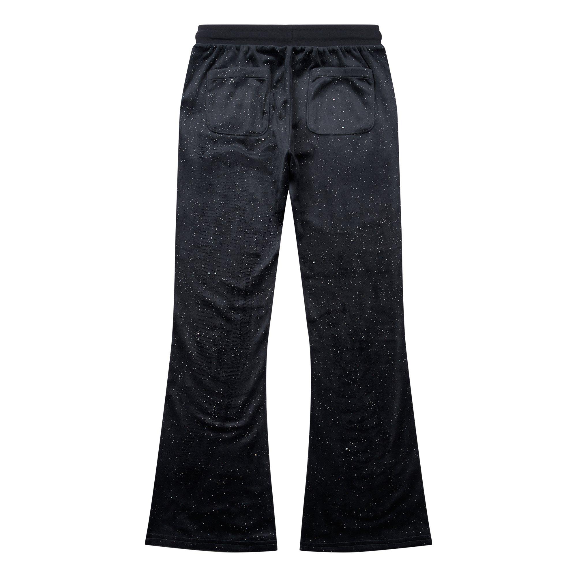 Black 102 - Juicy Couture - Girls Glitter Velour Flared Joggers - 2