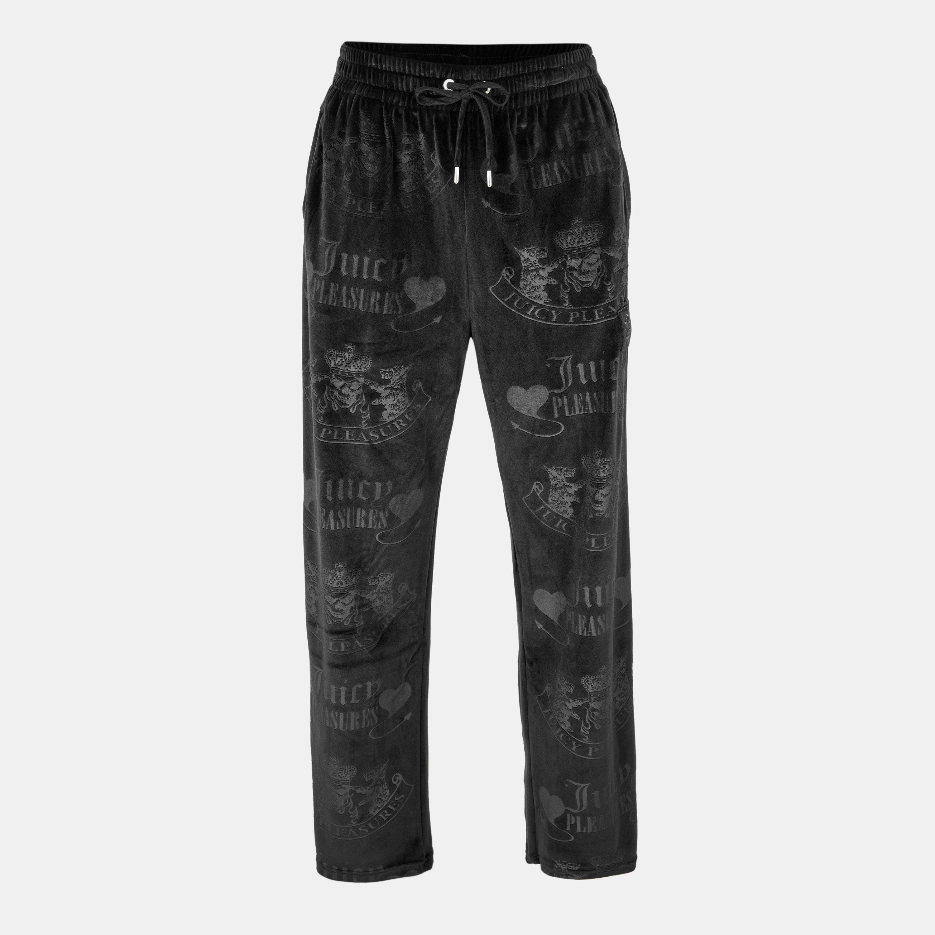 Black - Pleasures - X Juicy Couture Crest Velour Track Pants - 1