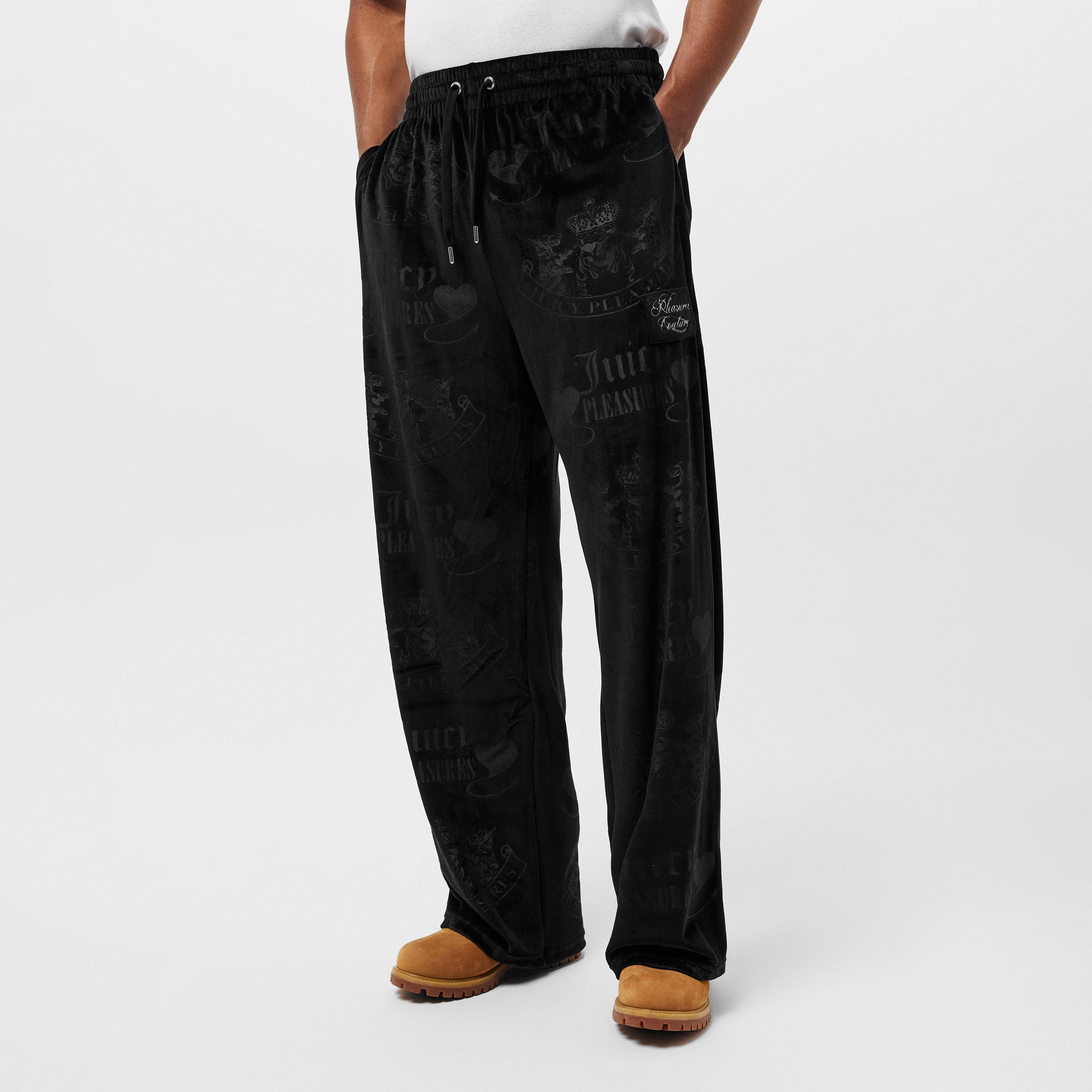 Black - Pleasures - X Juicy Couture Crest Velour Track Pants - 3