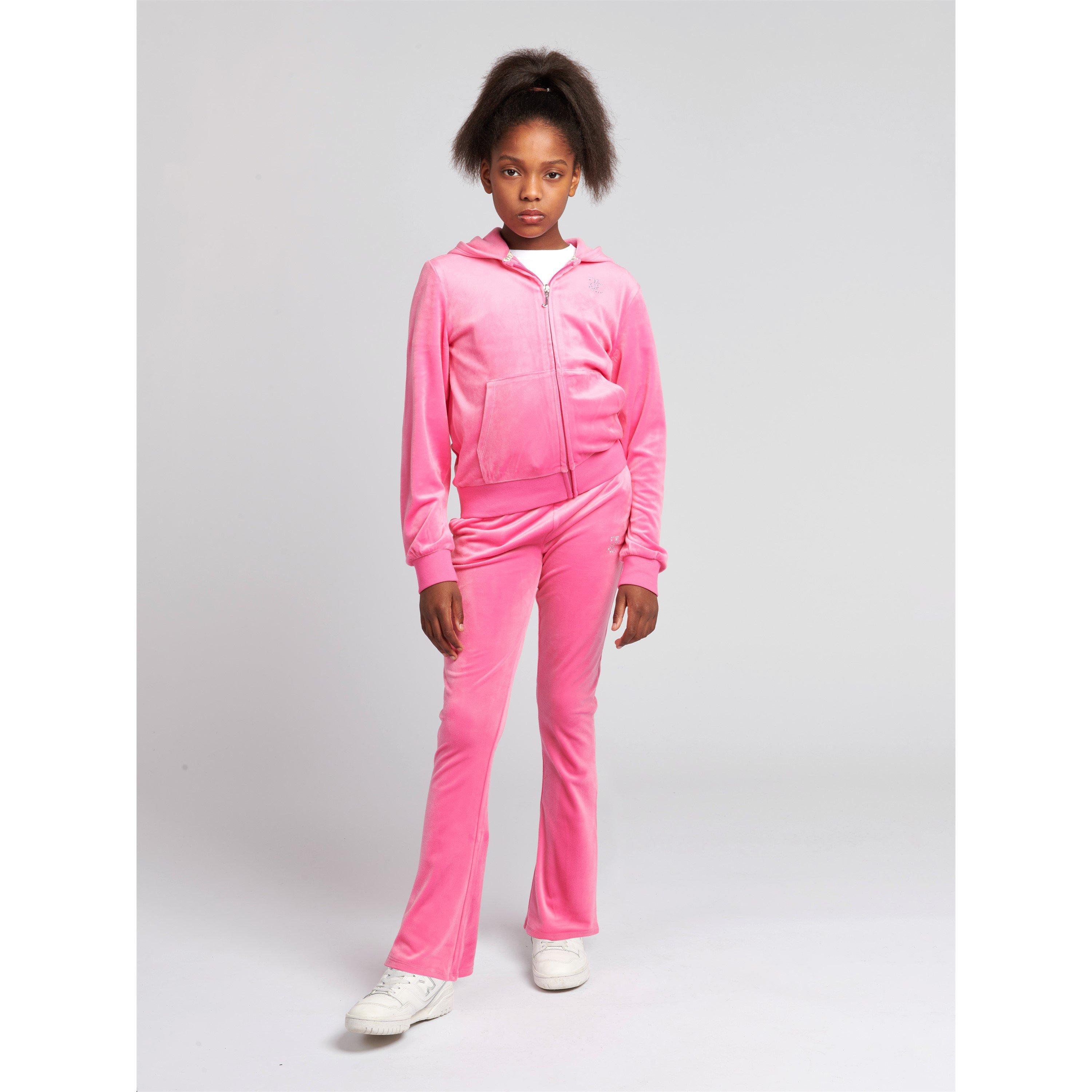 Hot Pink 721 - Juicy Couture - Diamante Bootcut Joggers Juniors - 3