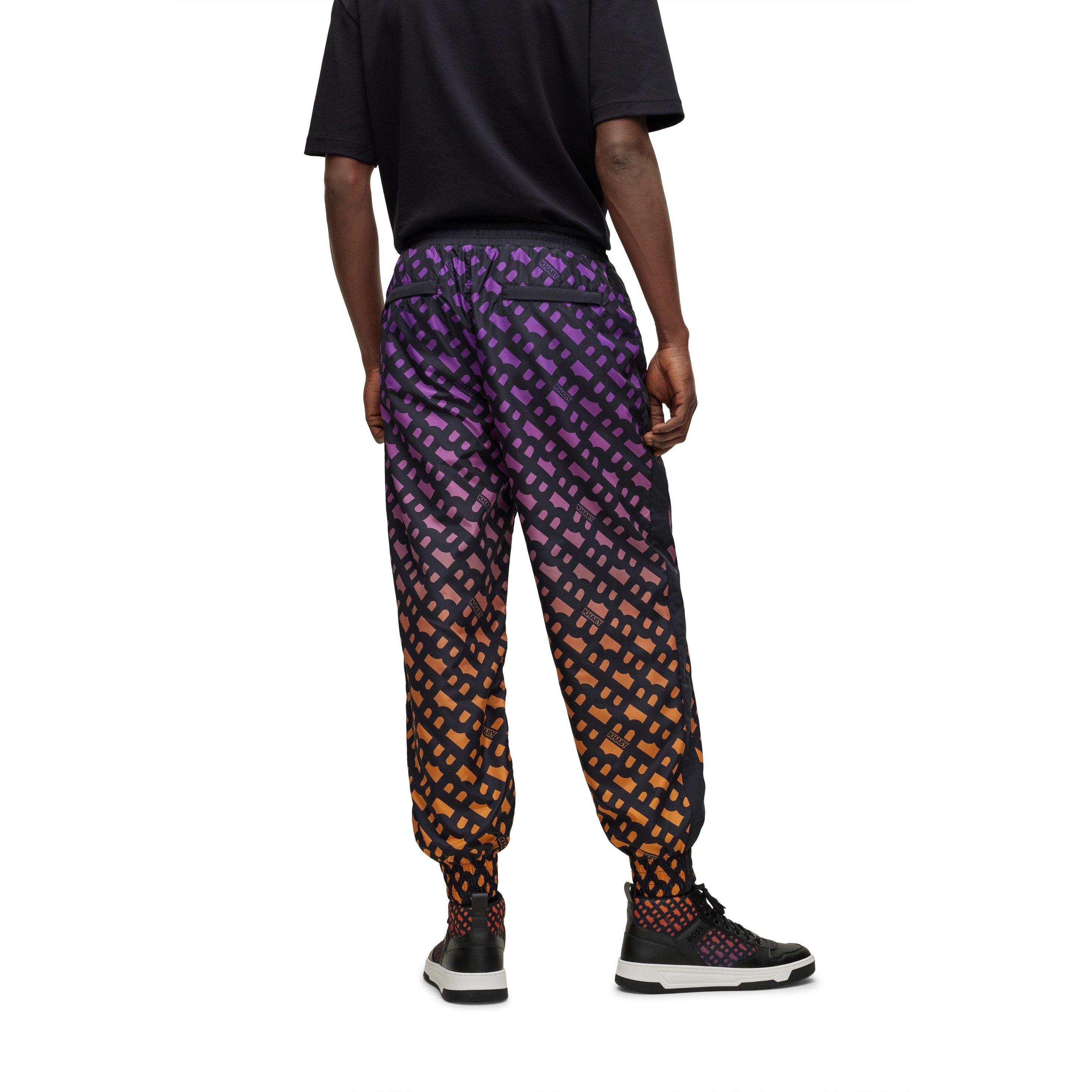 Pastel Orange - Boss - Men's Lame Bottoms Closed Hem Fleece Trousers - 1