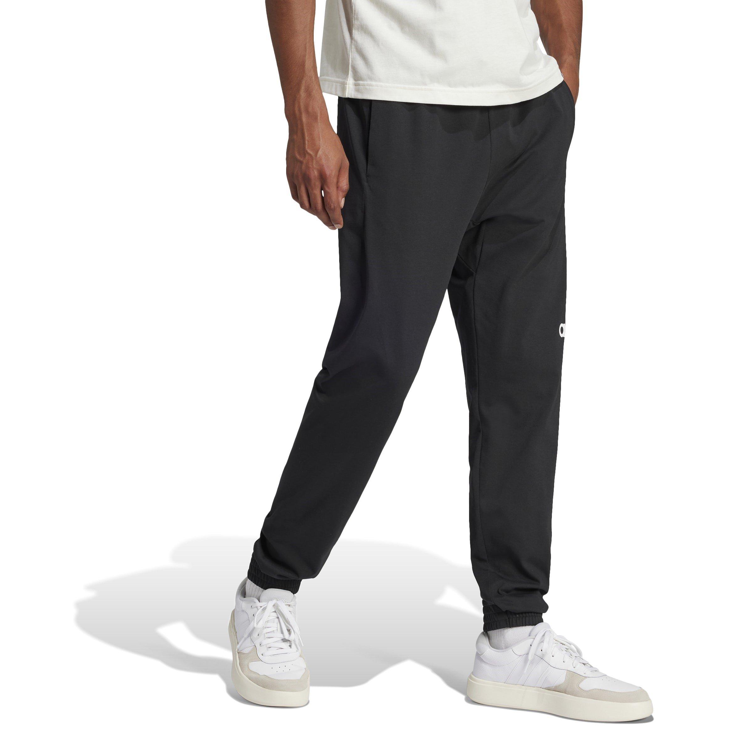 Black/White - adidas - Essentials Linear Jogging Bottoms Mens - 4