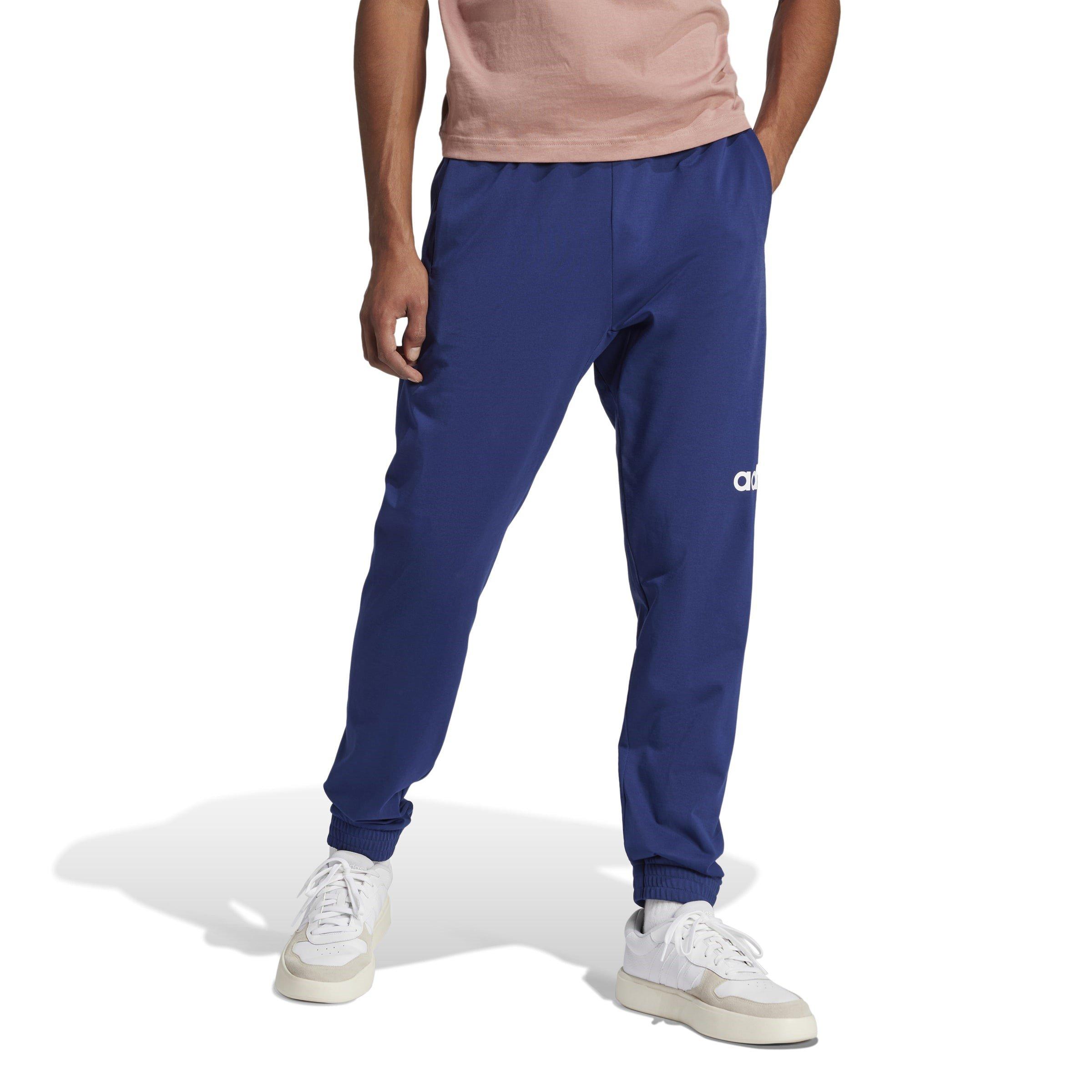 Dark Blue/White - adidas - Essentials Linear Jogging Bottoms Mens - 4