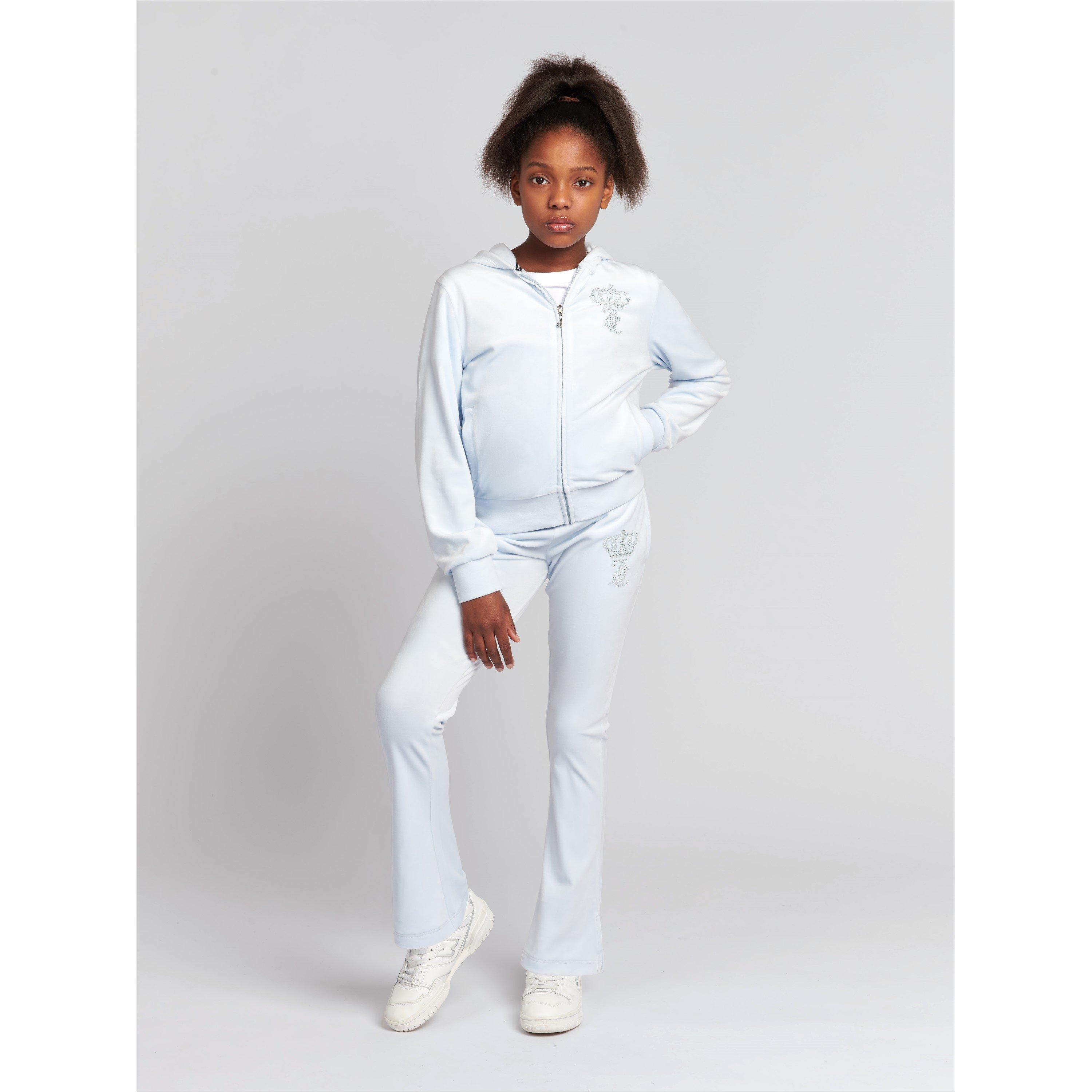 Heather E44 - Juicy Couture - Kids' Embellished Crown Monogram Open Hem Fleece Joggers - 3