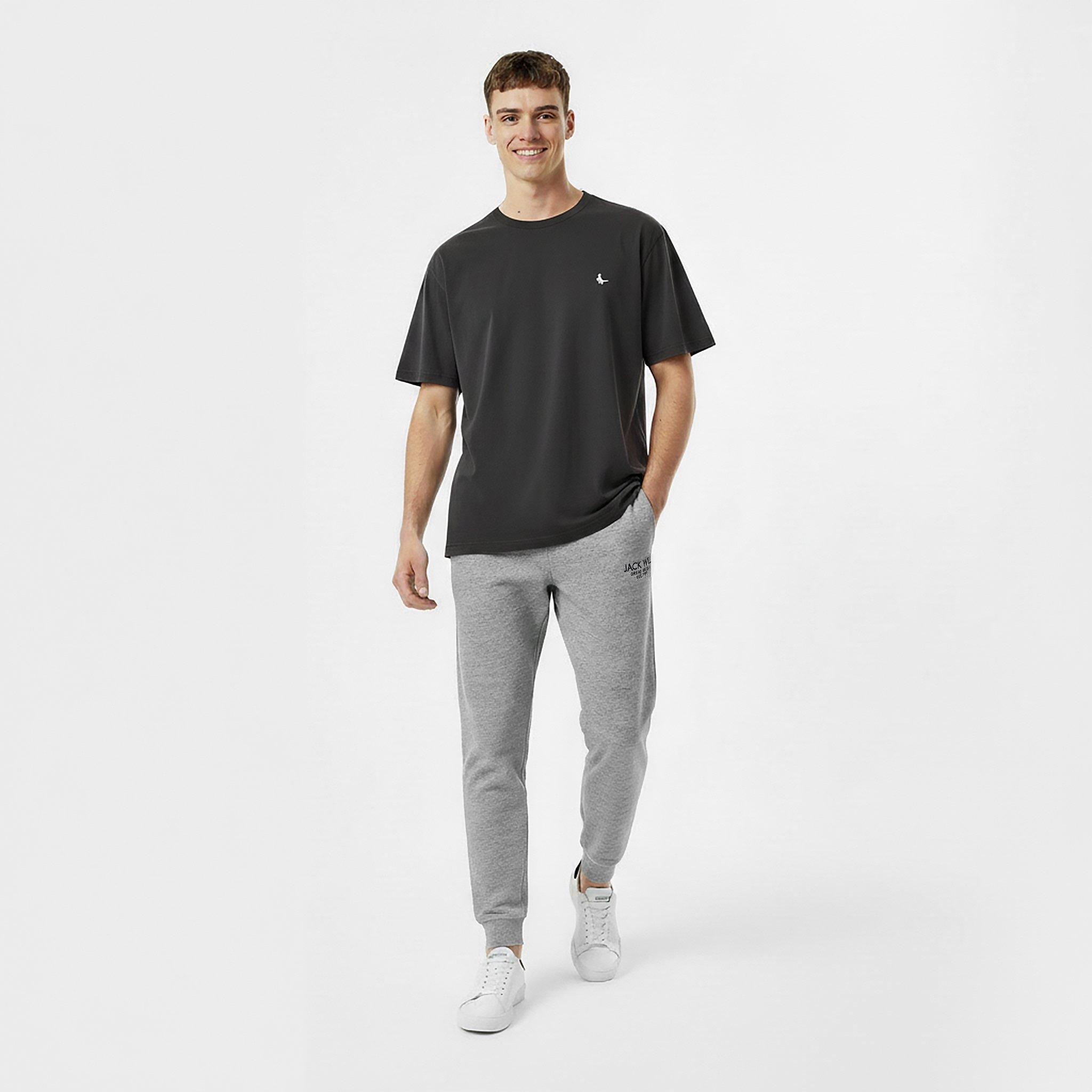 Grey Marl - Jack Wills - Haydor Logo Joggers Mens - 5