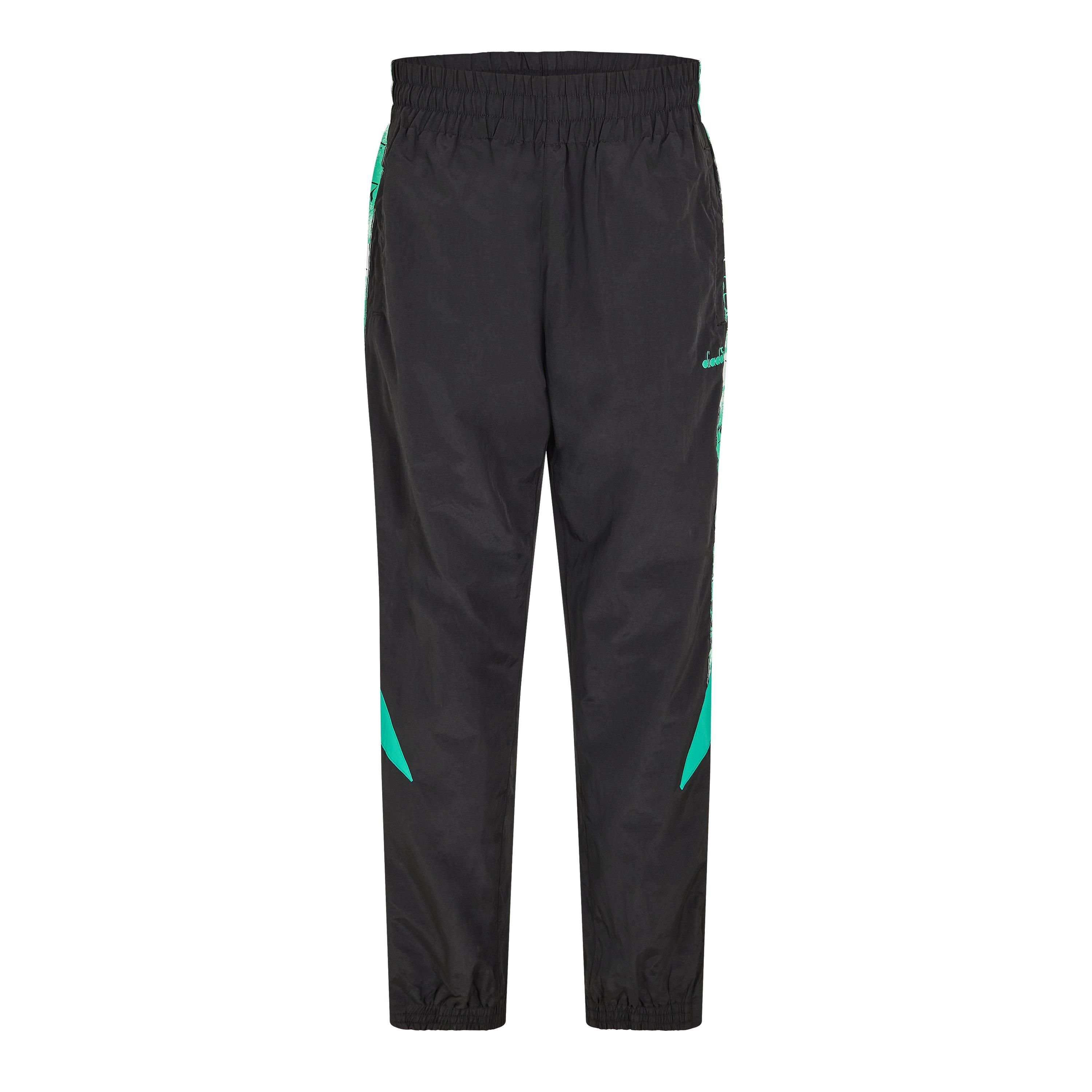 Diadora Men's Closed Hem Fleece Joggers - Black/Green - Large