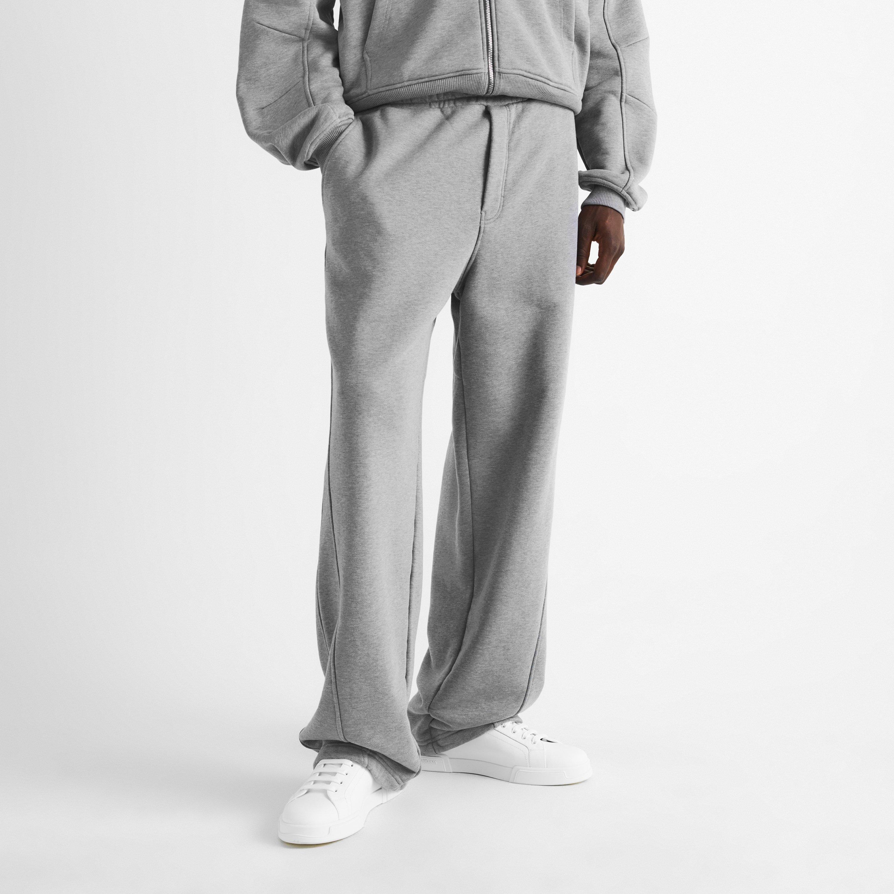 Grey - Dolce and Gabbana - Men's Diagonal Cotton Open Hem Joggers - 3