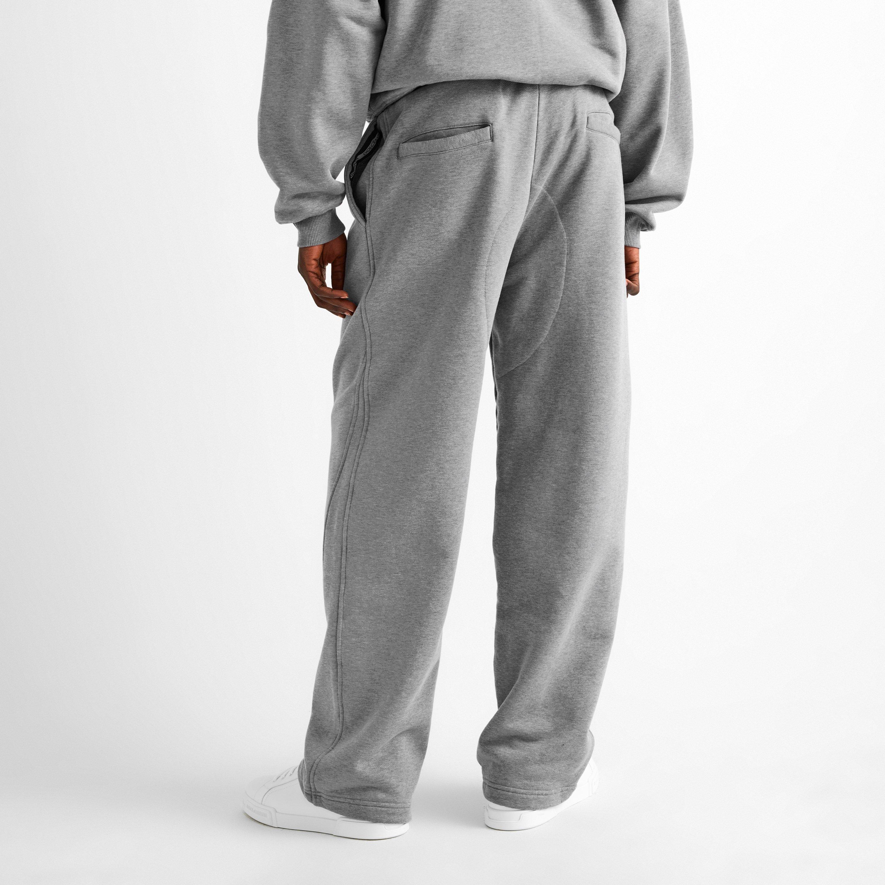 Grey - Dolce and Gabbana - Men's Diagonal Cotton Open Hem Joggers - 4
