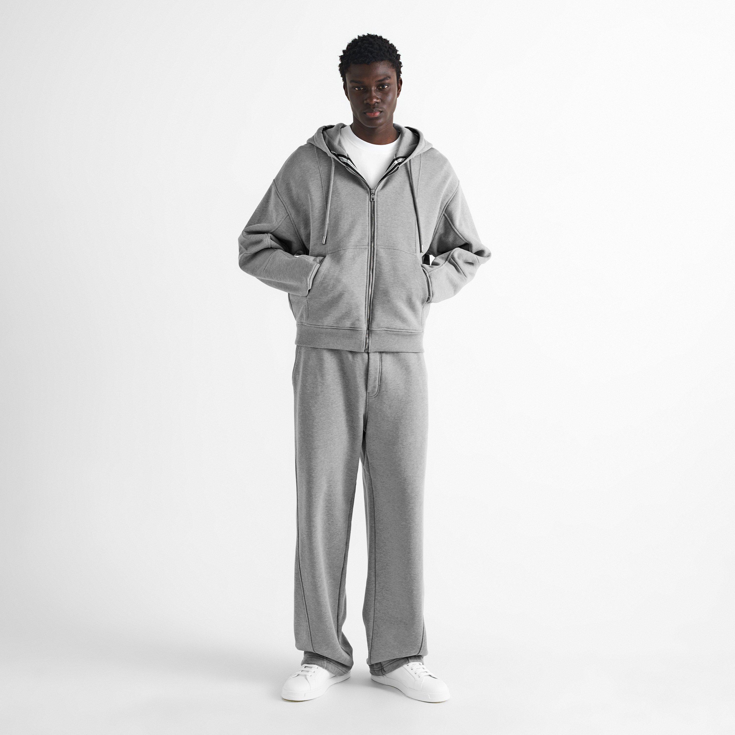 Grey - Dolce and Gabbana - Men's Diagonal Cotton Open Hem Joggers - 6