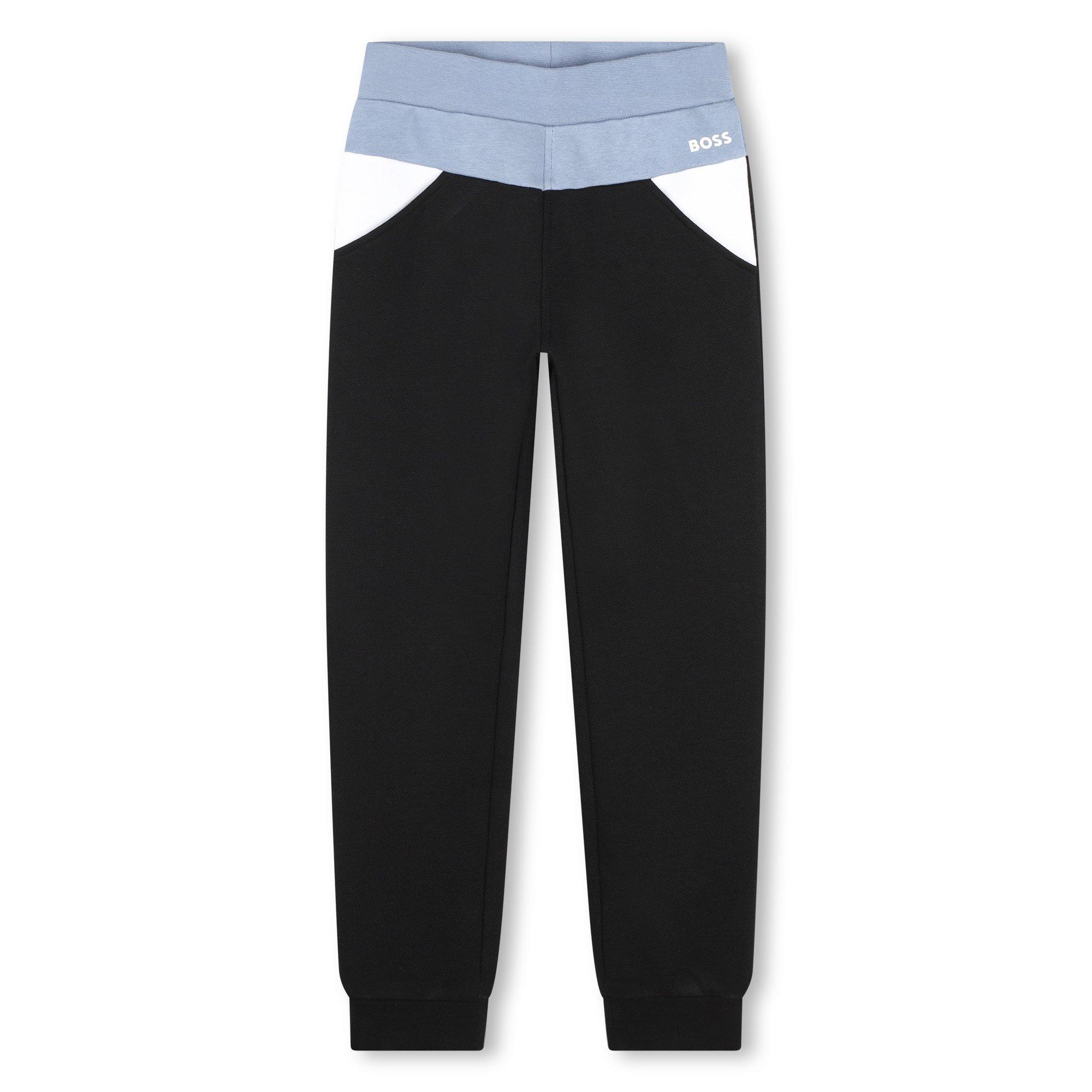 Black 09B - Boss - Kids' Logo Jersey Closed Cuff Joggers - 1