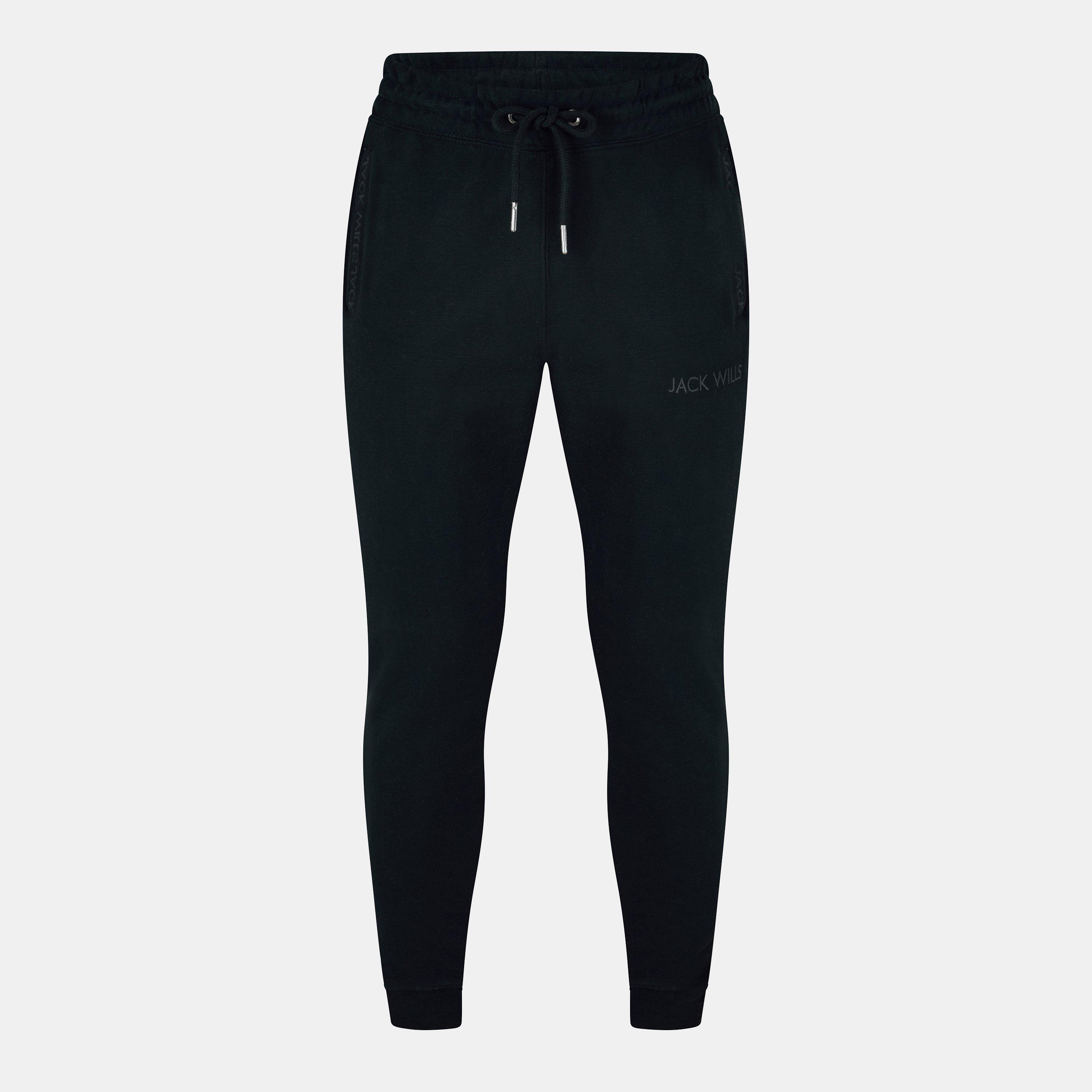Black - Jack Wills - Jacquard Logo Joggers Mens - 1