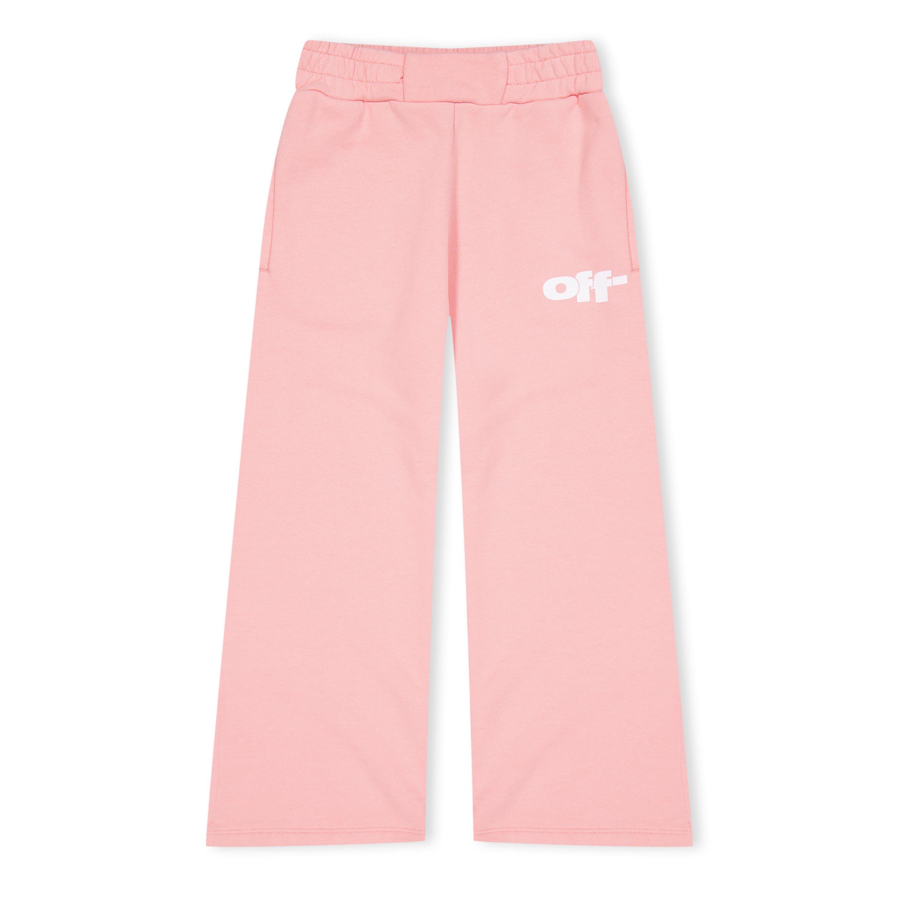 Pink Wht 3001 - Off White - Kids' Open Hem Wide Leg Joggers - 1