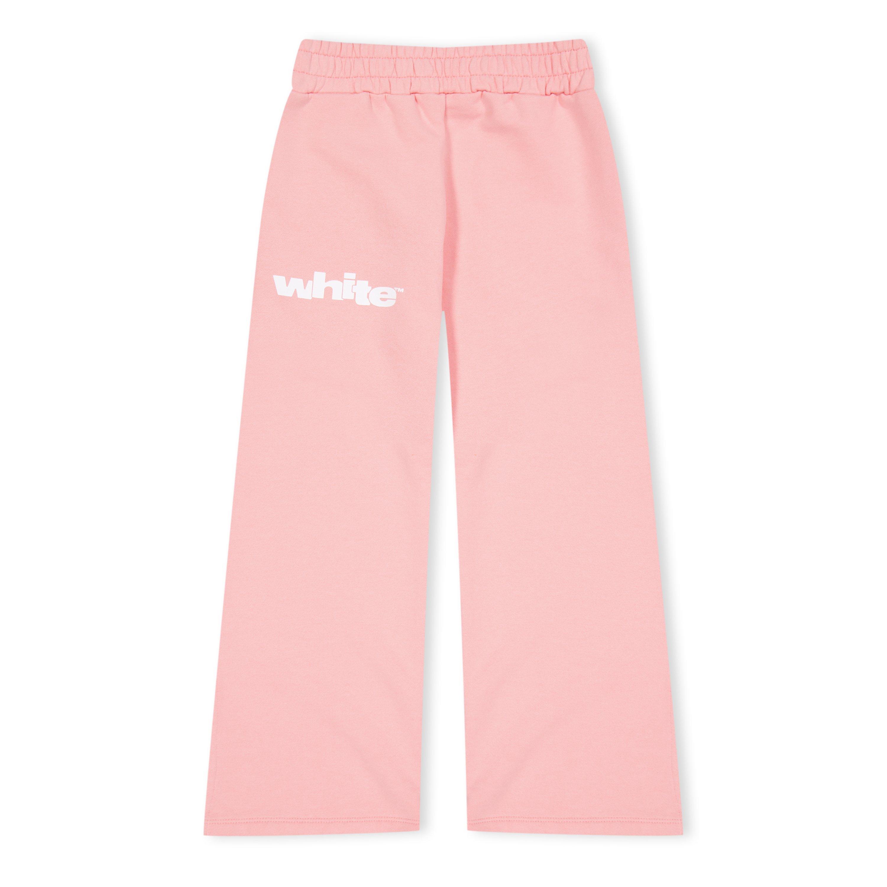 Pink Wht 3001 - Off White - Kids Wide Leg Jogging Bottoms, Trousers - 2