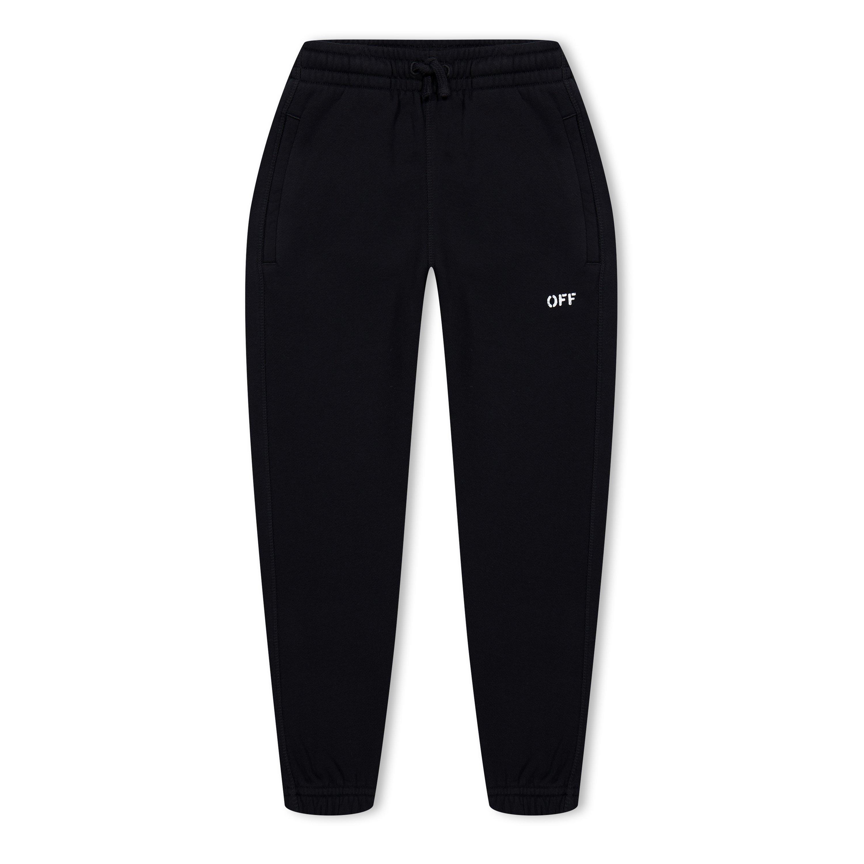 Black 1001 - Off White - Kids' Stamp Logo Elasticated Cuffs Joggers - 1