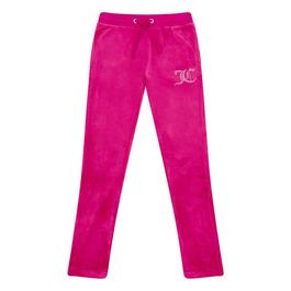 Juicy Couture Girls Diamante Velour Bootcut Joggers