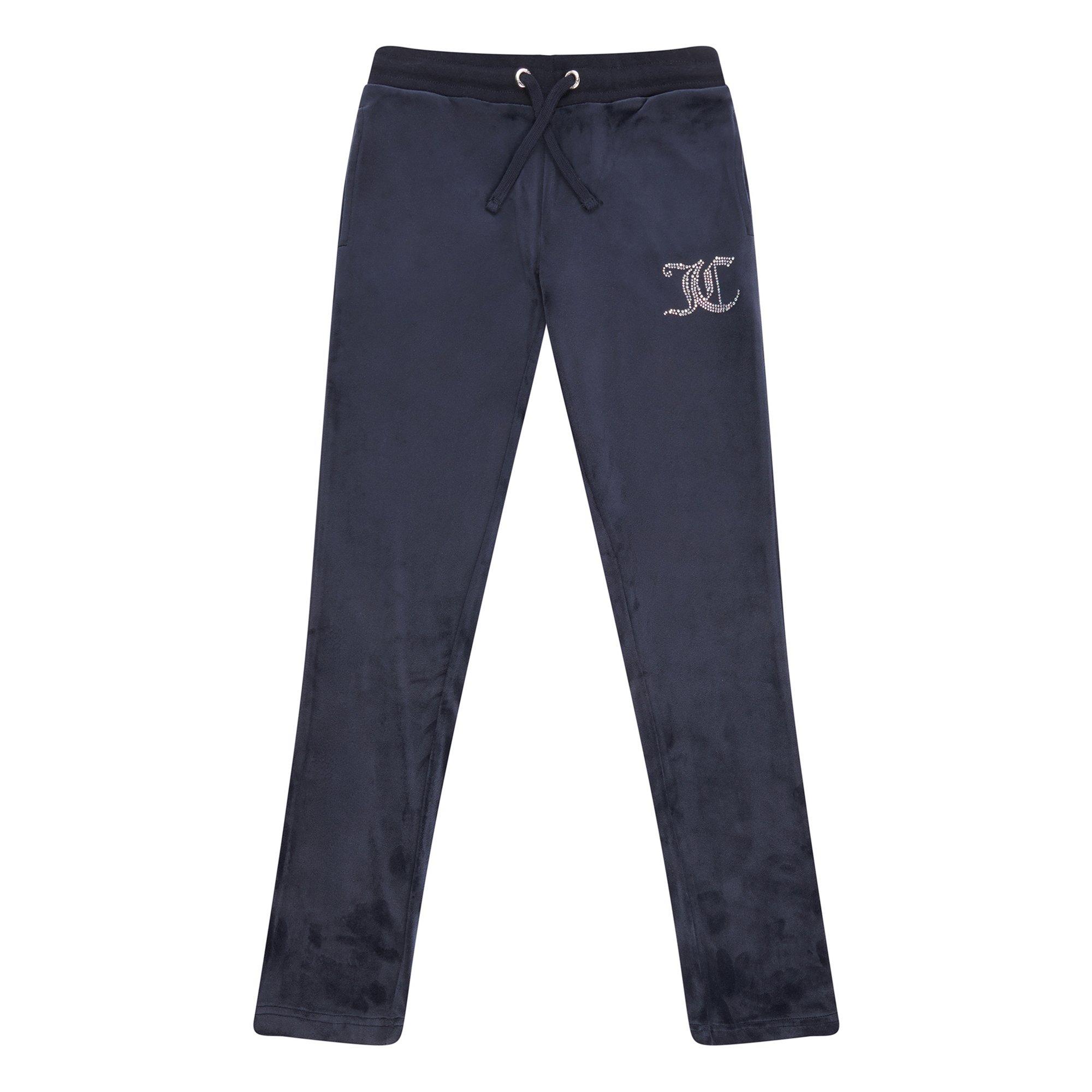 Juicy Couture Girls Diamante Velour Bootcut Joggers - Night Sky 883 - 14-15 Yrs