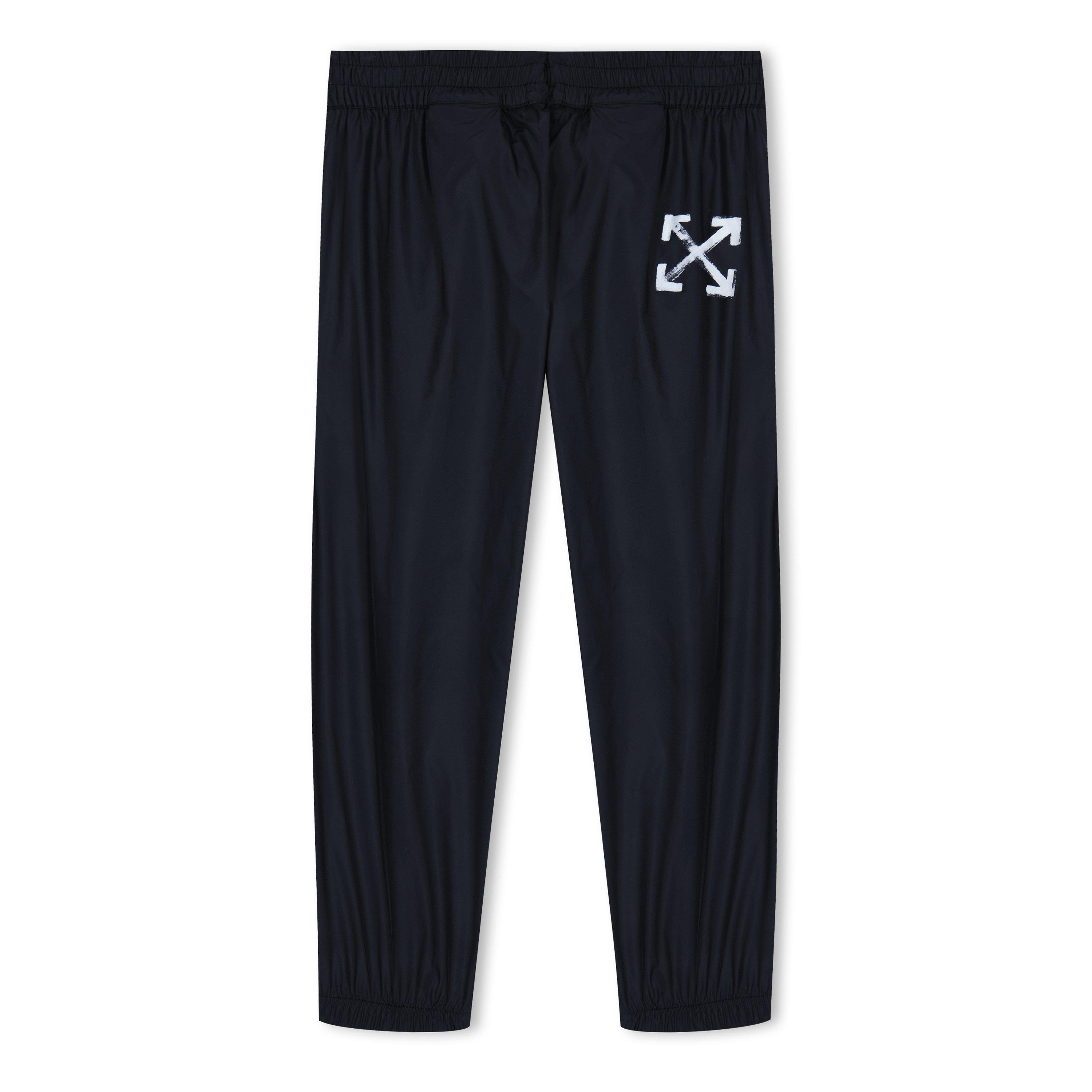 Black 1001 - Off White - Kids Paint Script Jog Design Jogging Bottoms - 2