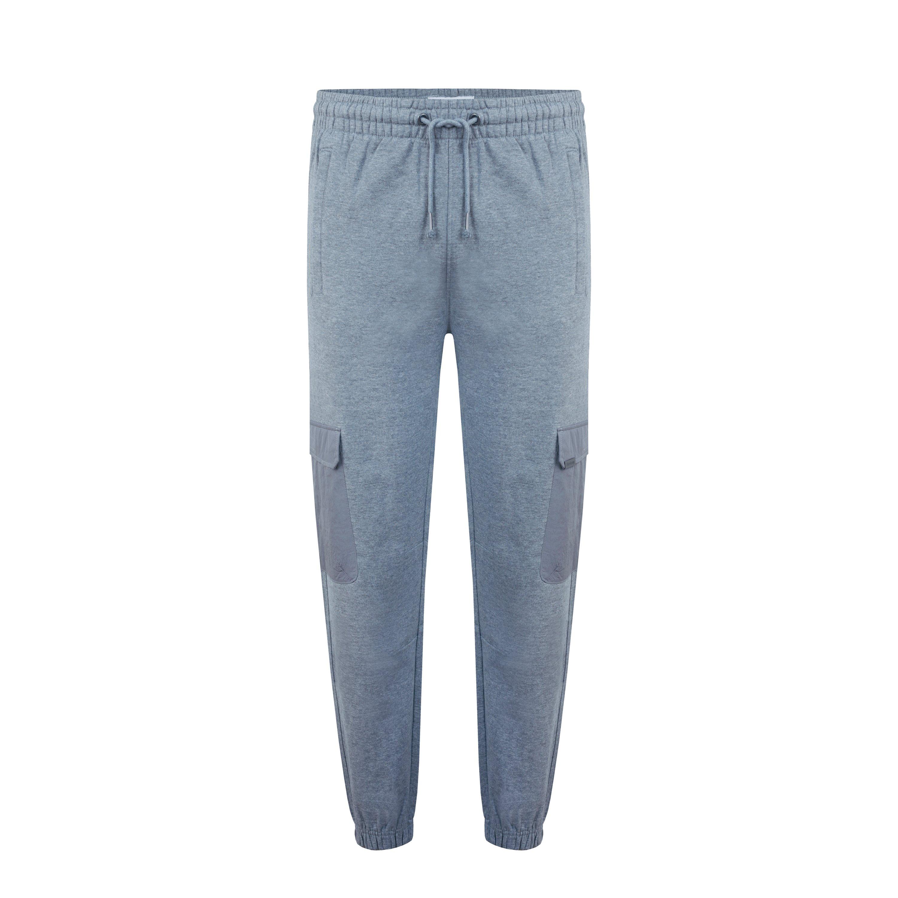 Firetrap Men's Hybrid Closed Hem Fleece Joggers - Grey Marl - L