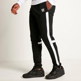 11 Degrees 11D Cut and Sew Regular Fit Joggers Black   White