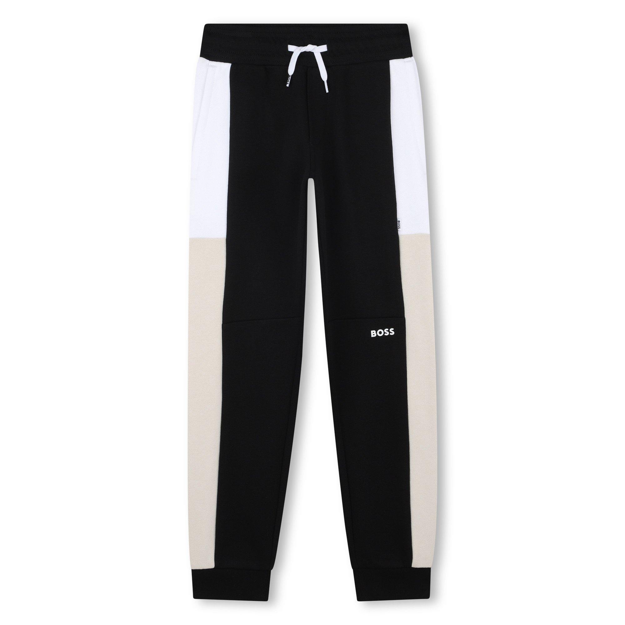 Boss Boys Kids' Cotton Closed Cuff Joggers - Black 09B - 12 Yrs