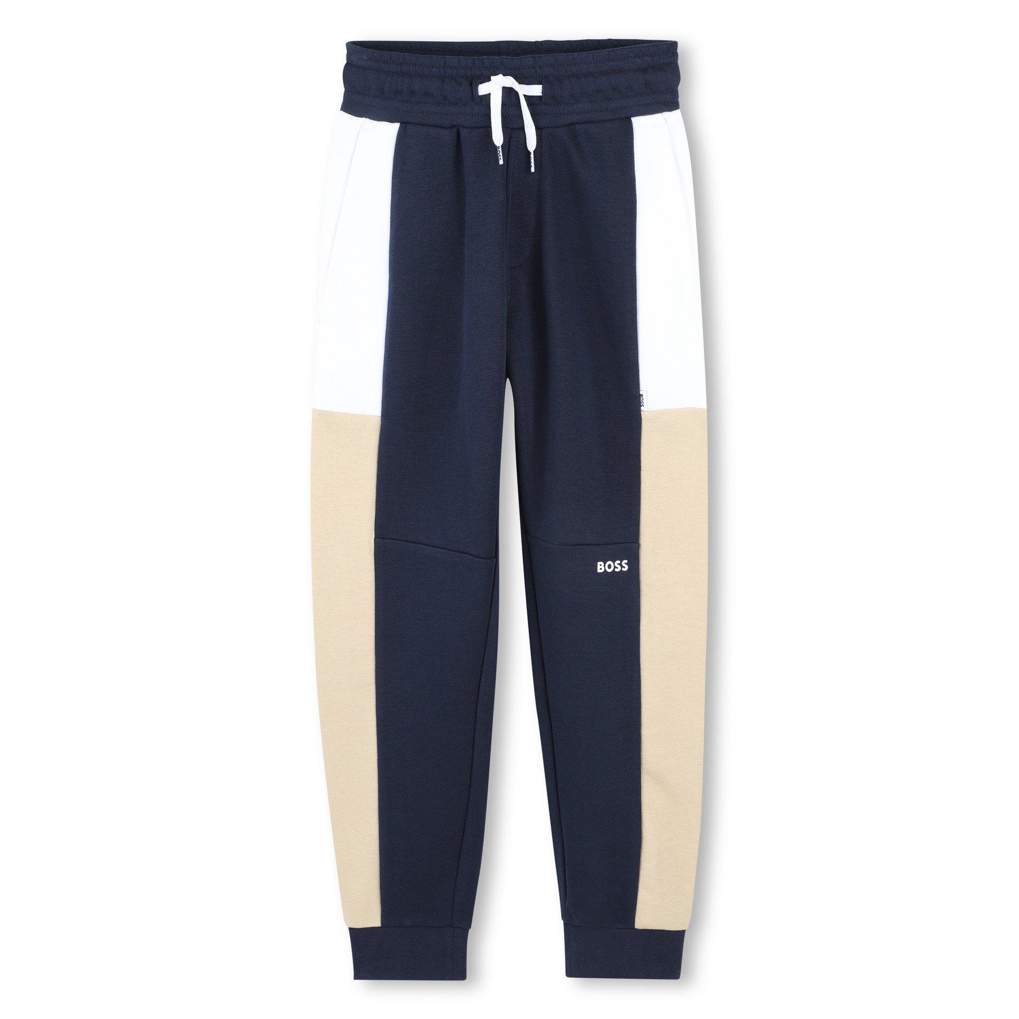 Boss Kids' Cotton Closed Cuff Joggers - Navy 849 - Size 4 Yrs