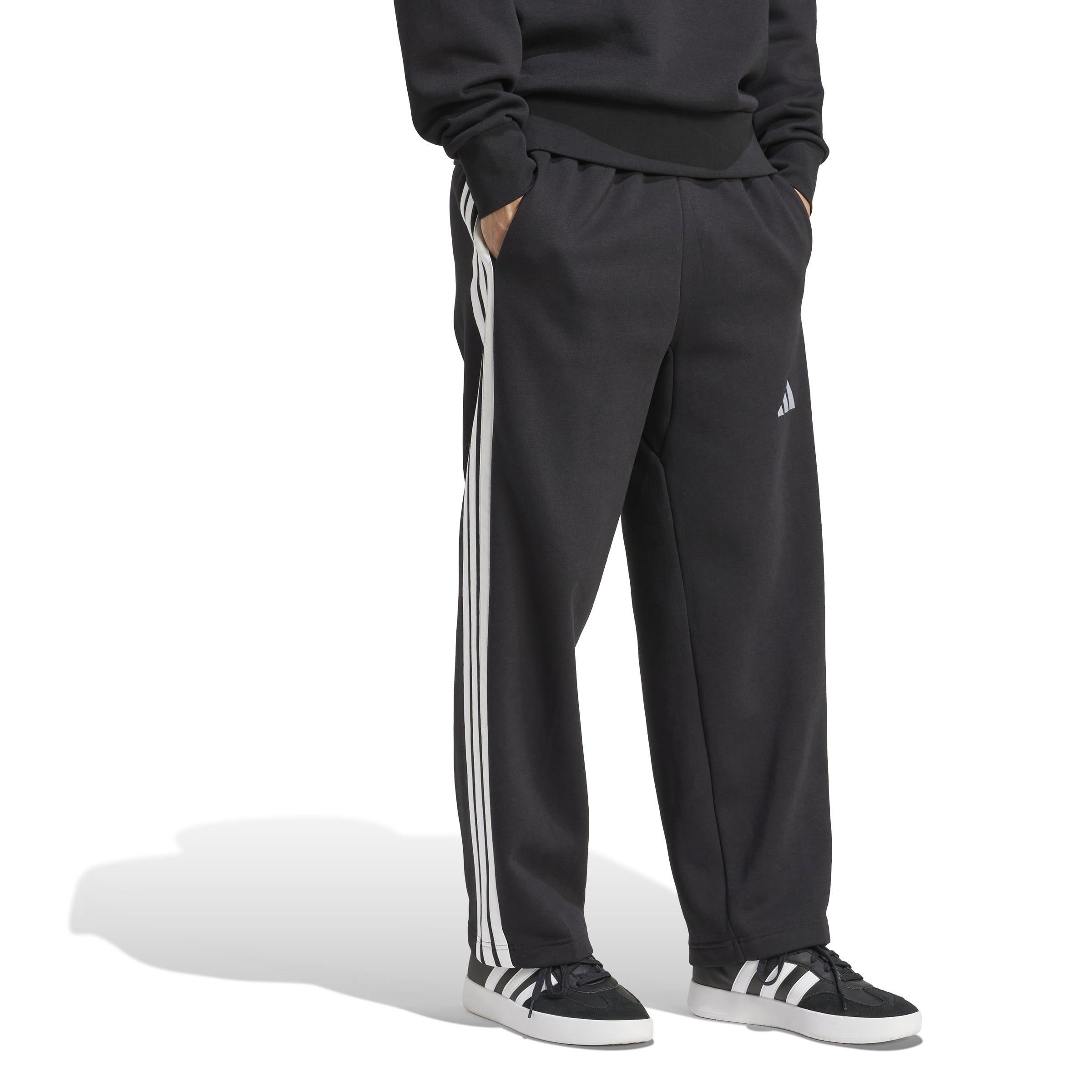 Negro/Blanco - adidas - Open Hem Fleece Joggers - 4